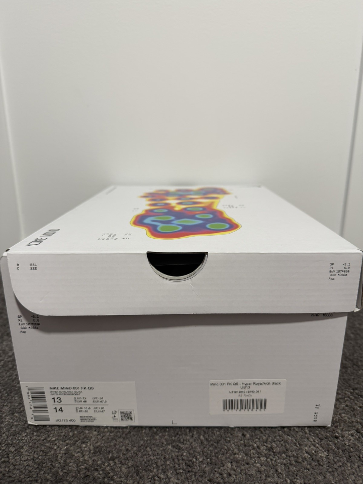 Mens US13-Nike Mind 001 FlyKnit QS – Hyper Royal/Volt Black Brand New Fast Ship
