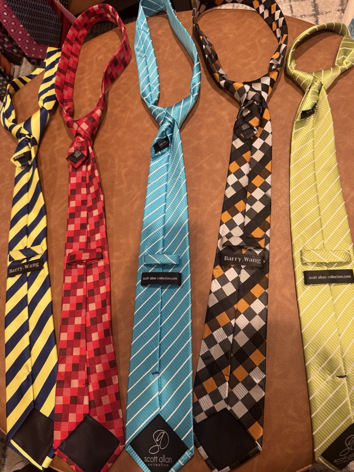 Men’s Tie Lot of 5 Multicolor Striped/Check
