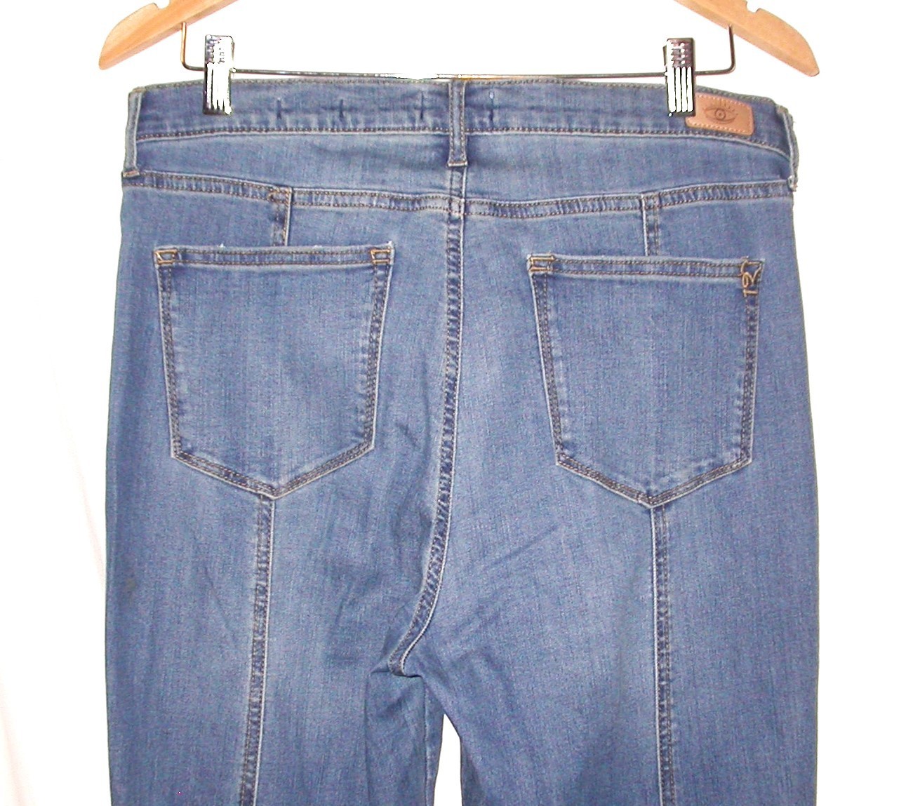 Sophia Vergara Womens Melisa Mega Flare Jeans Size 12 High Rise Dark Wash