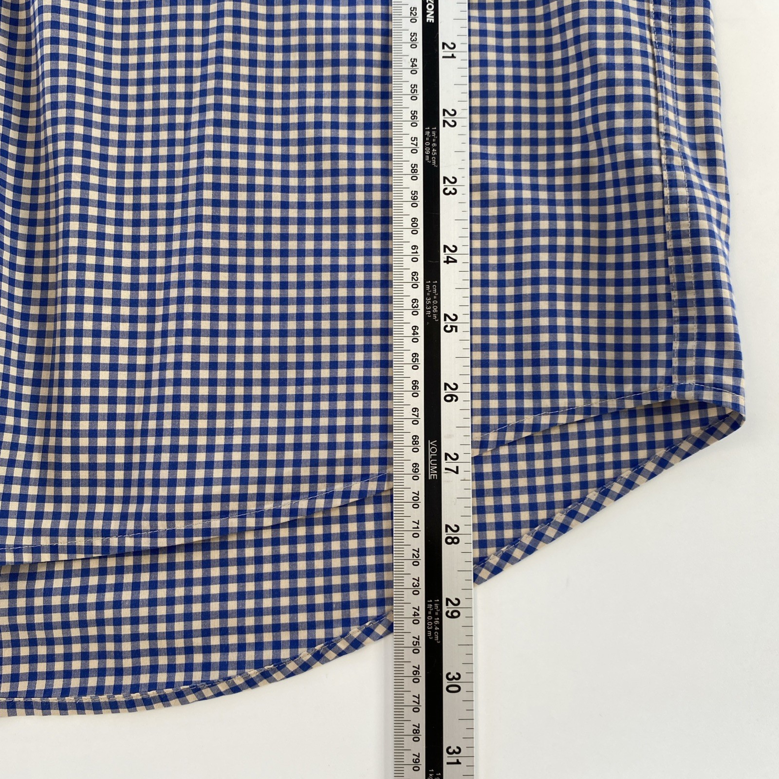 GANT Shirt Mens Large Blue Check Long Sleeve The Broadcloth Gingham Logo Cotton