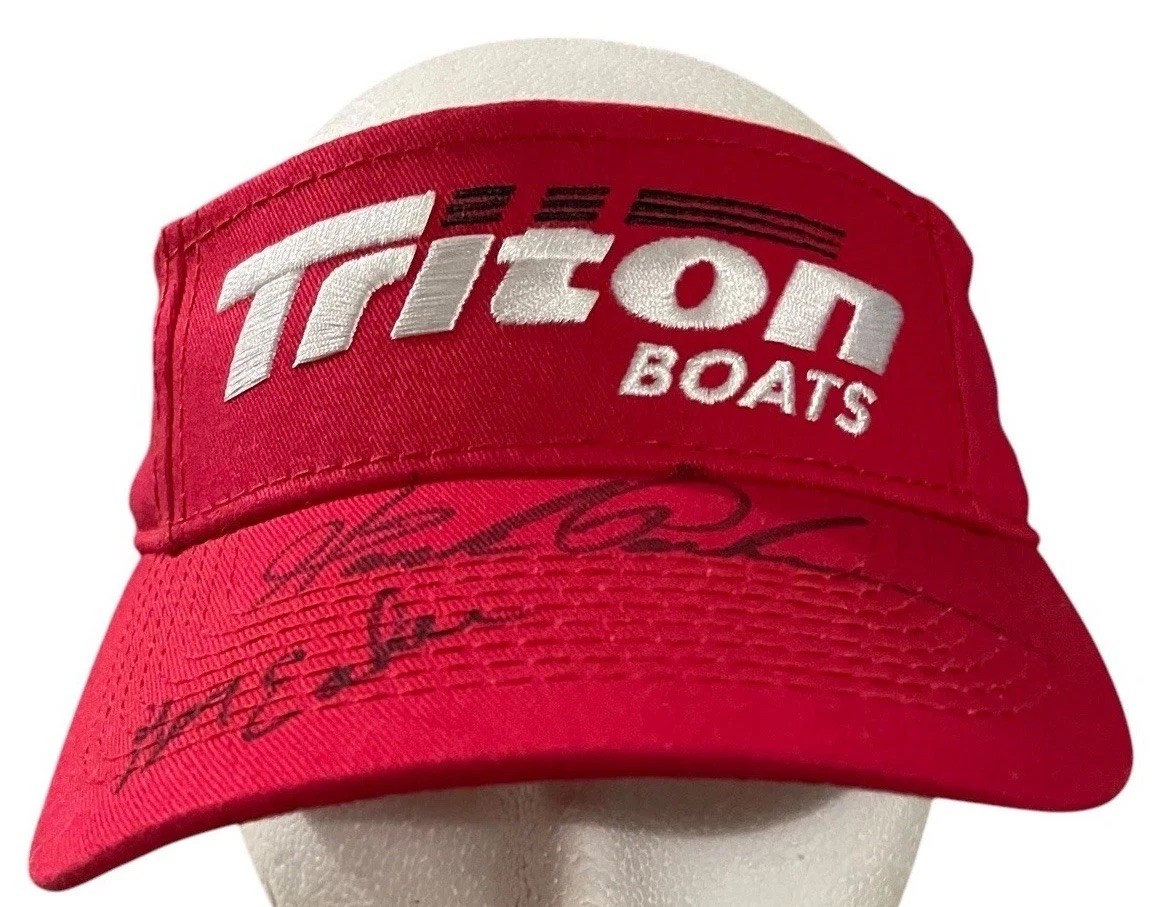 Official Triton Boats Visor Hat Signed By Hank Parker & Guy Eaker / Bassmaster