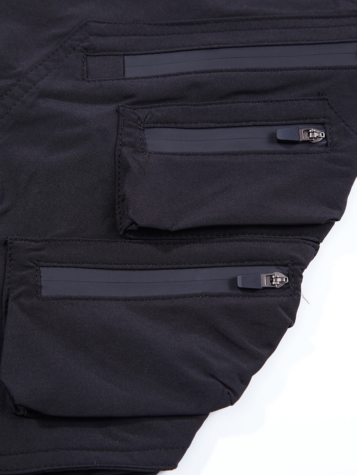 Niepce Black Strapped Pants Techwear Streetwear Cargo Joggers for Men