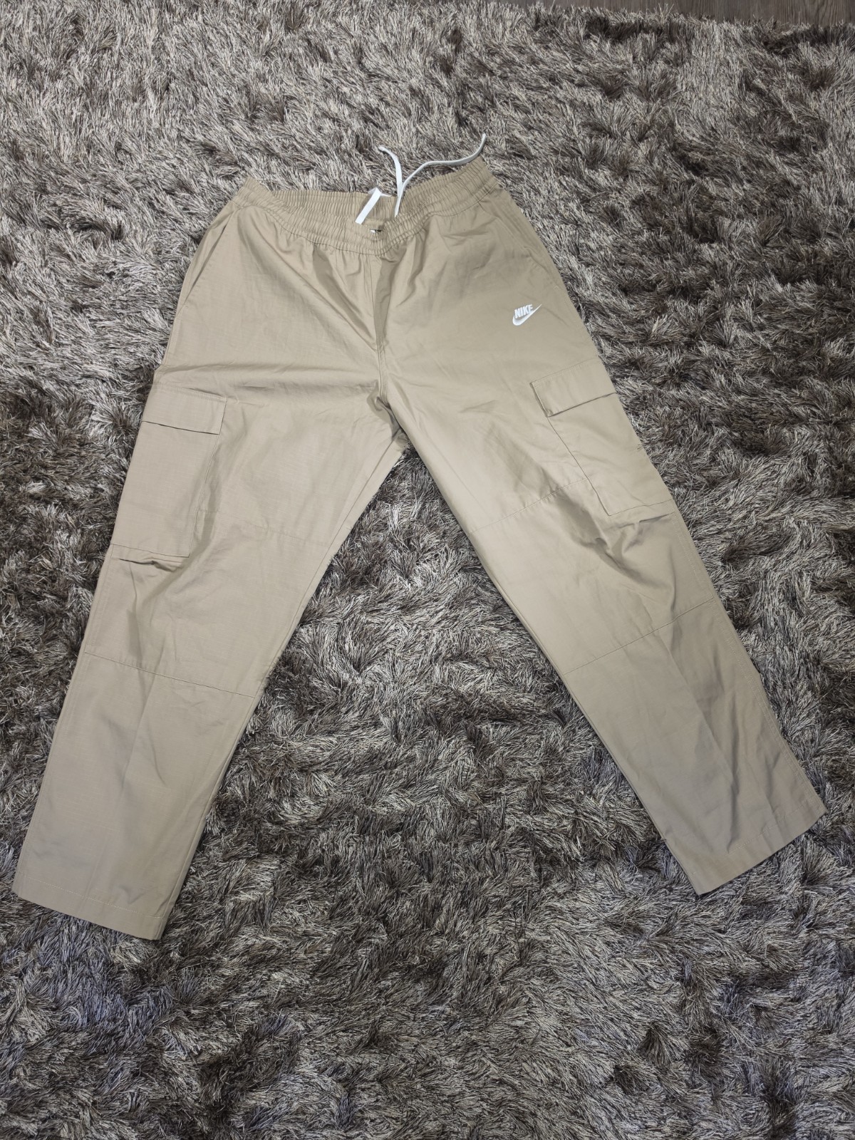 Nike Pants Mens L Beige Club Woven Cargo Loose Fit Straight Leg DX0613 NEW