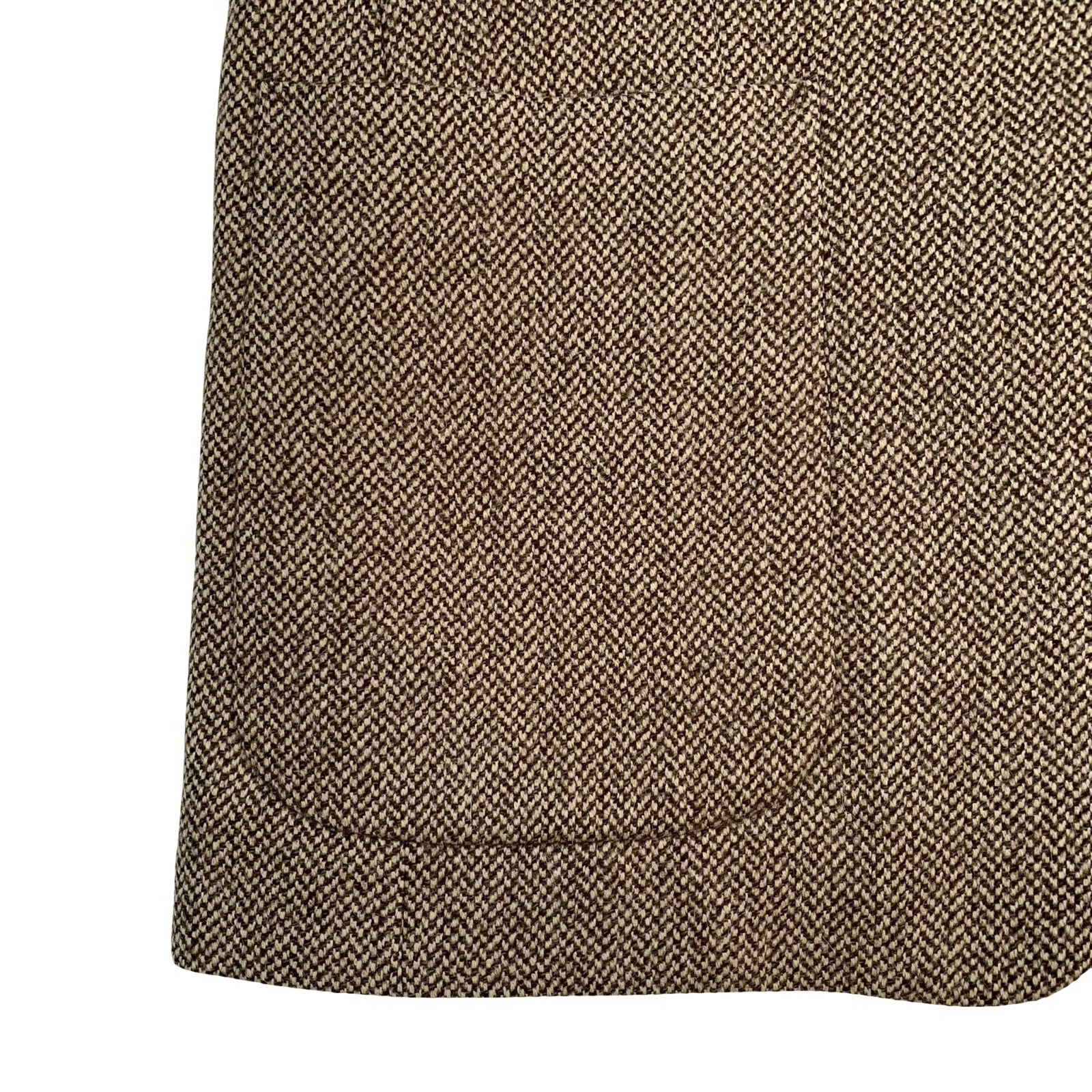VTG 40 L Southwick Clothes Light Brown Chunky Knit Patch Pocket Wool Blazer