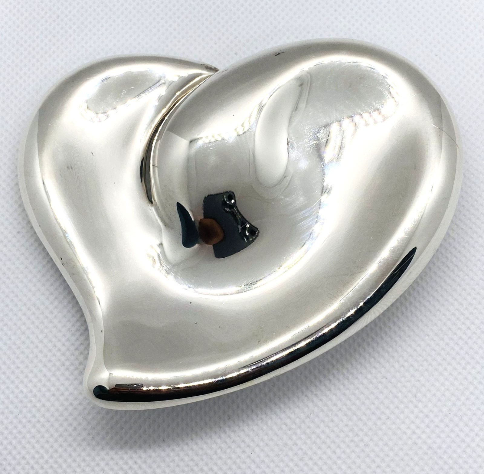 Tiffany & Co Sterling Silver 925 Full Heart Peretti 1978 Belt Buckle 3.72 x 3.8″