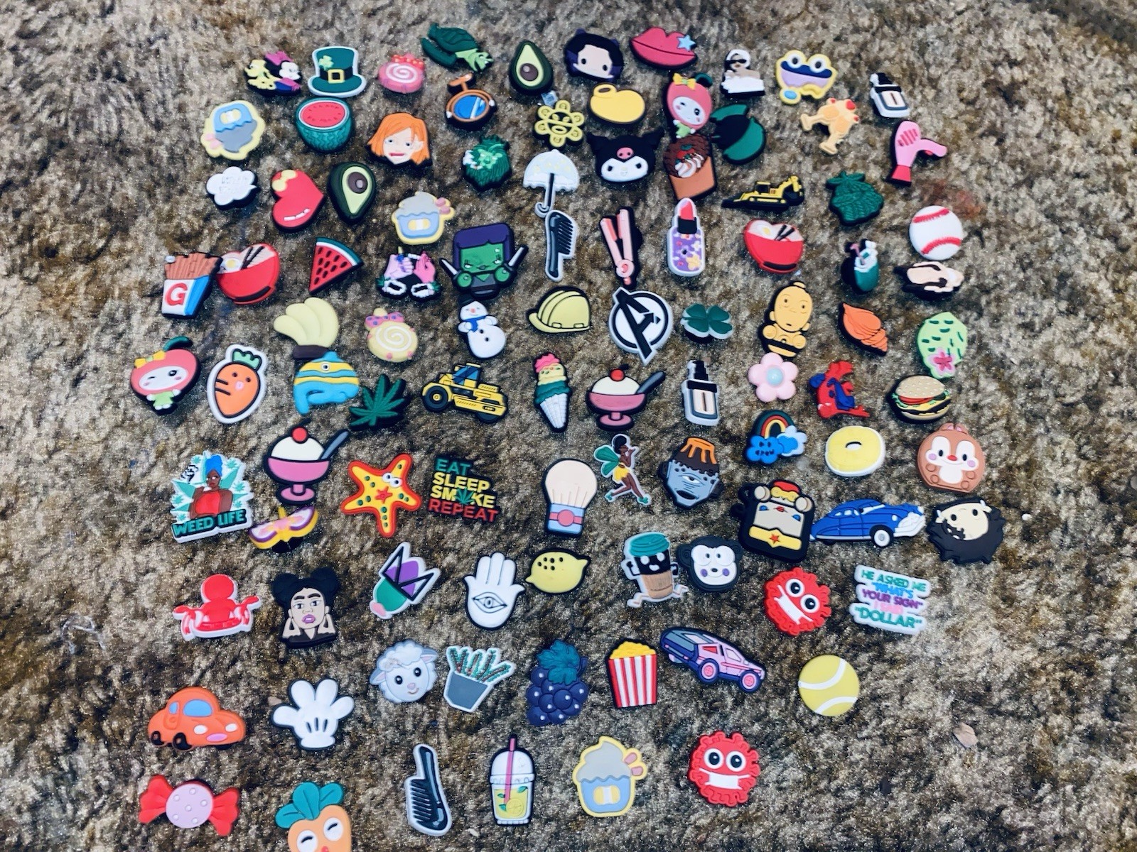 Croc Charms Mixed Lot of 100 Shoe Charms