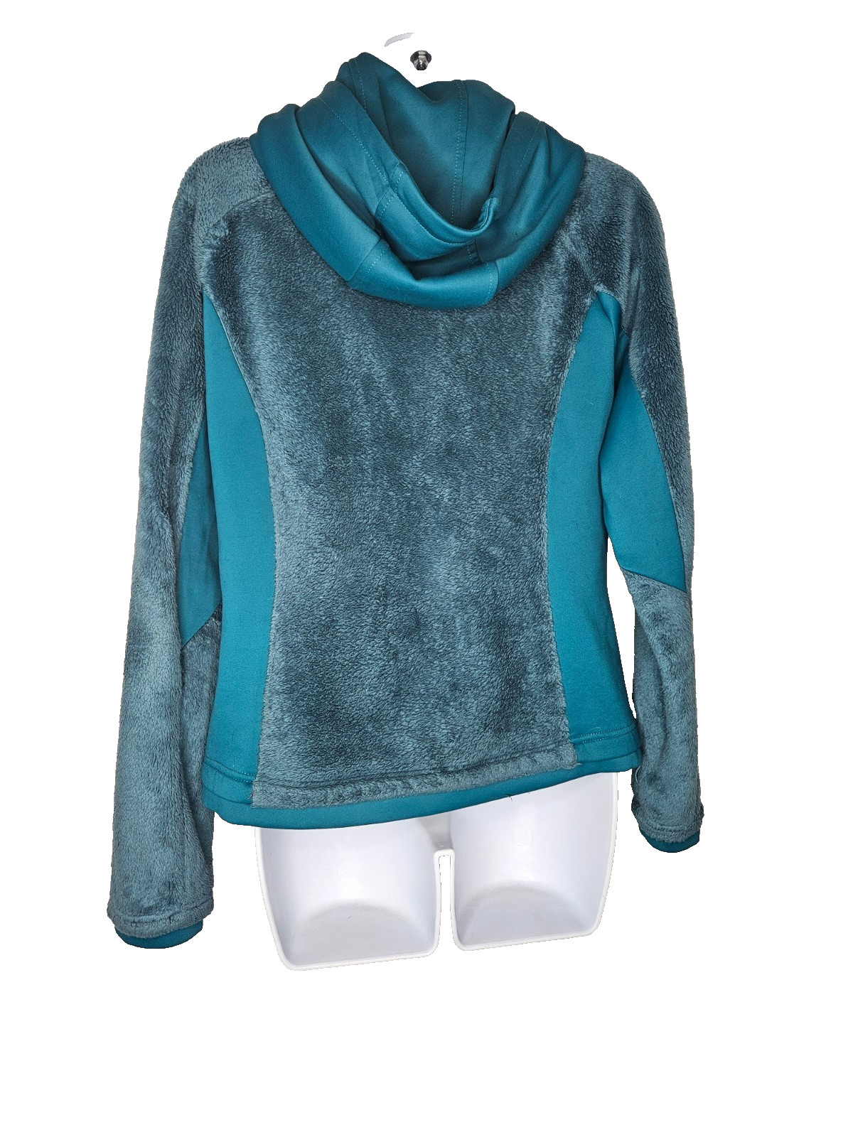 Eddie Bauer Womens M Teal Full Zip Fleece Hoodie Sherpa Stretch Jacket