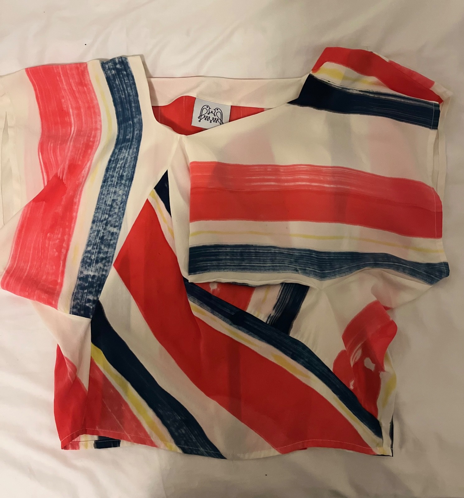 Silk designer top, hand painted. This is a hand painted silk top. Size Small. Be