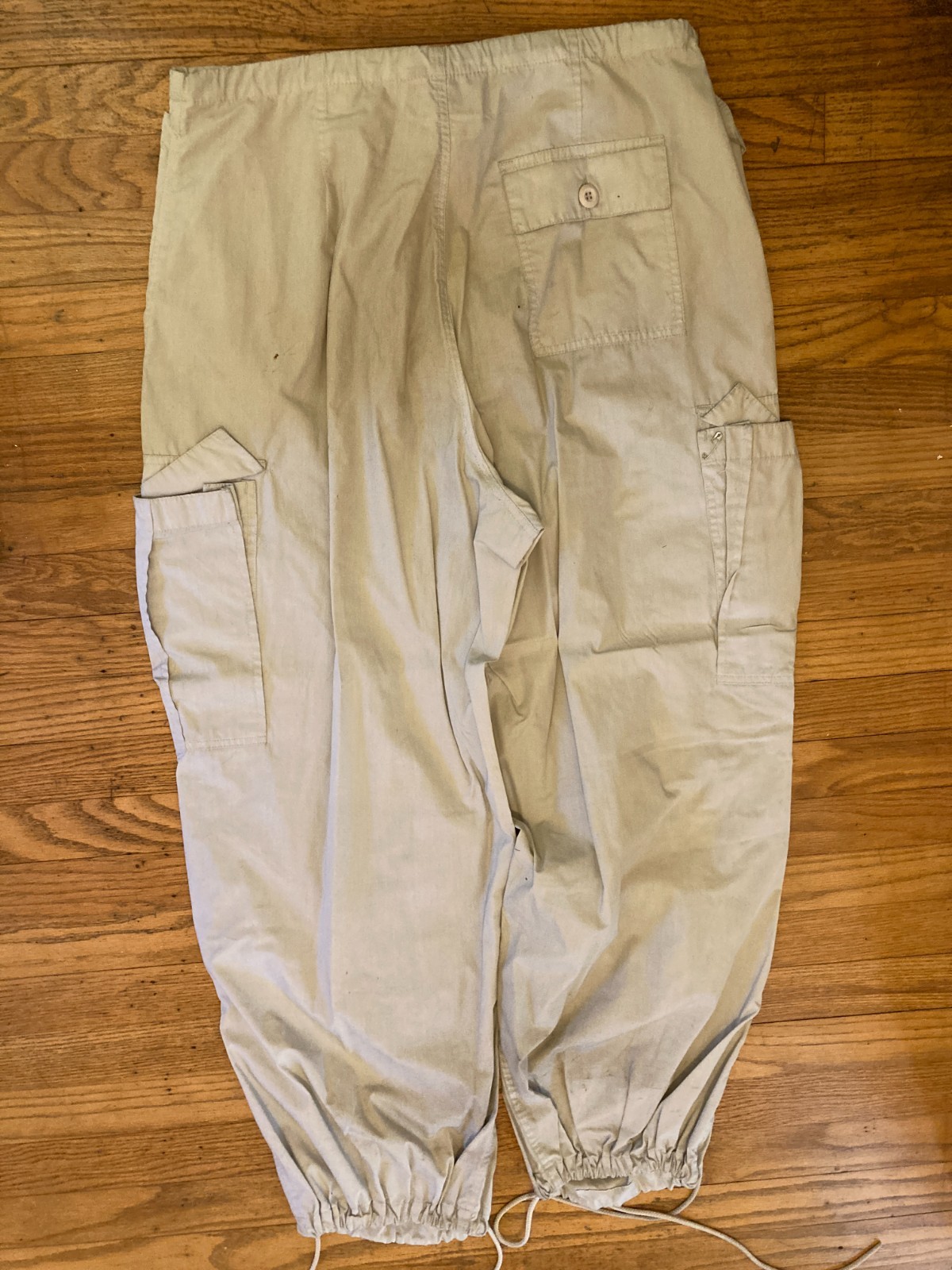 UFO Parachute Pants Light Blue Drawstring M Vintage 90s Cargo Y2K Rave Hip Hop