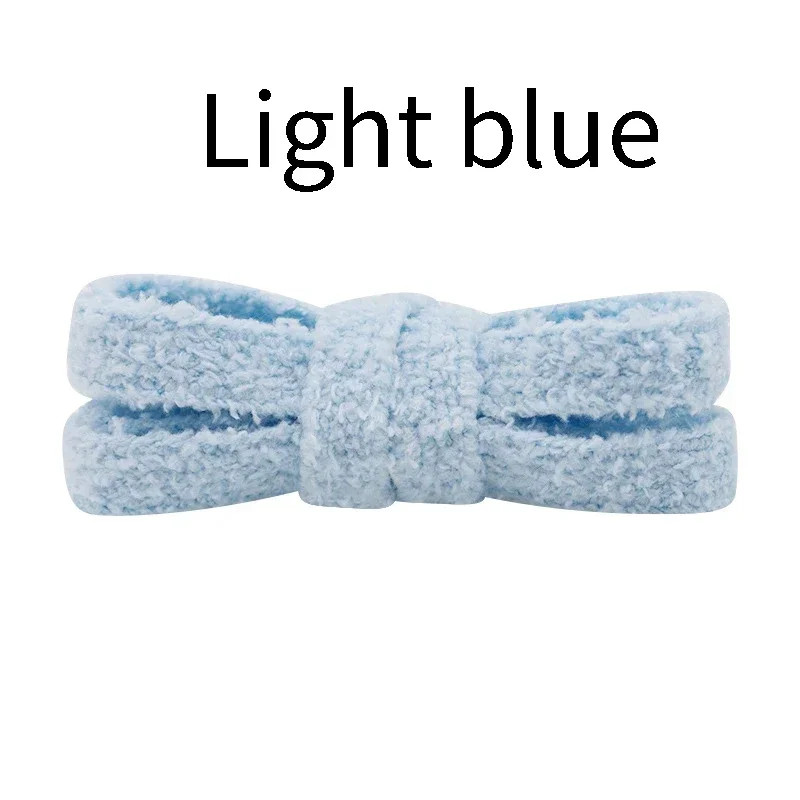 Flat Shoelace Fluffy Shoelaces 1.5CM Width Plush Rope Shoe Laces for Shoes Casua