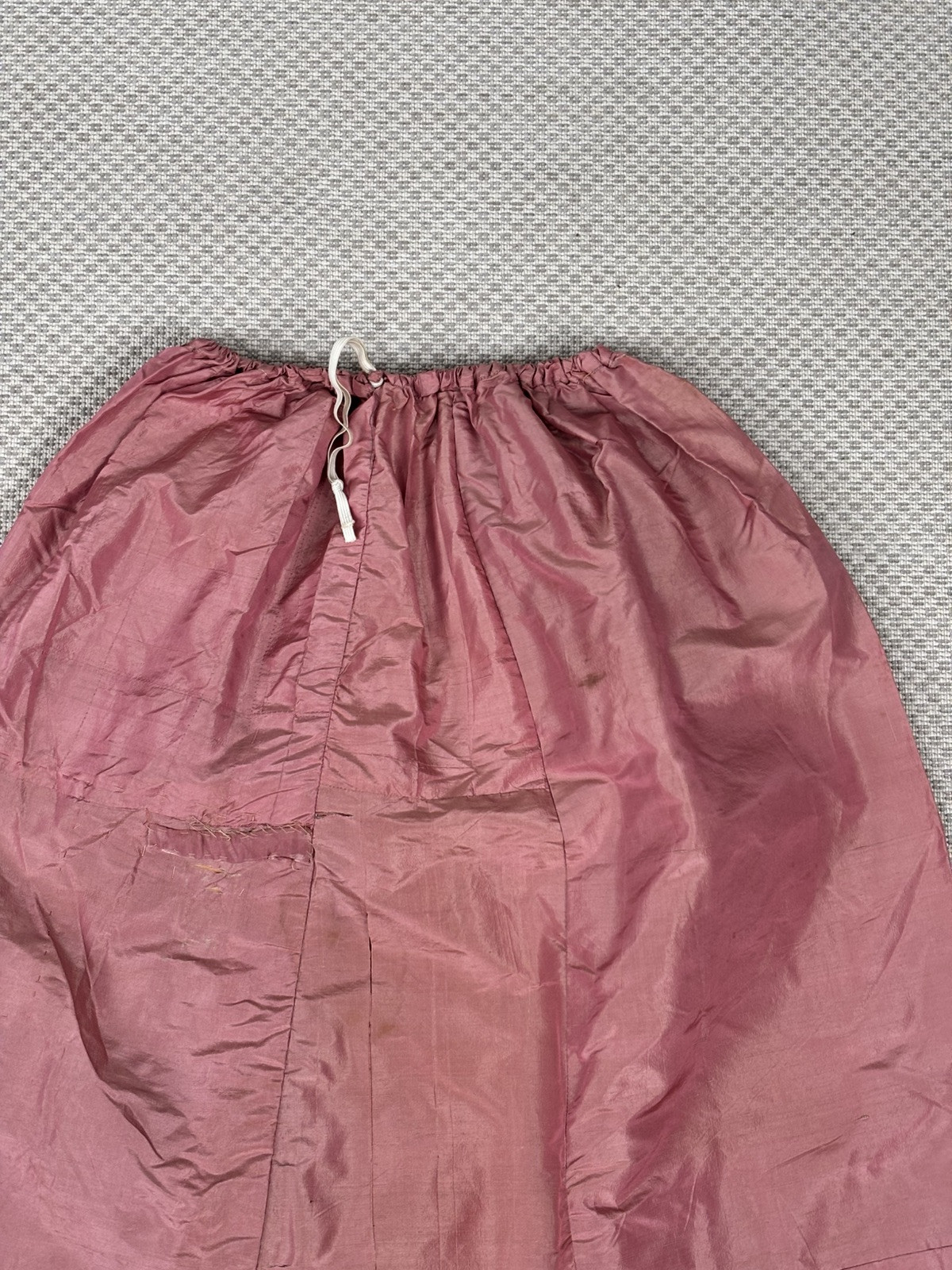 Antique Middle Eastern Harem Pants Shiny Pink Silk Drawstring Waist AS IS