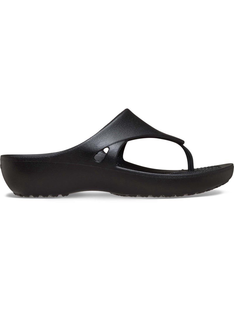 Crocs Kadee Wedge Flip Black Flip Flop Sandals. Sz 7. NWT!