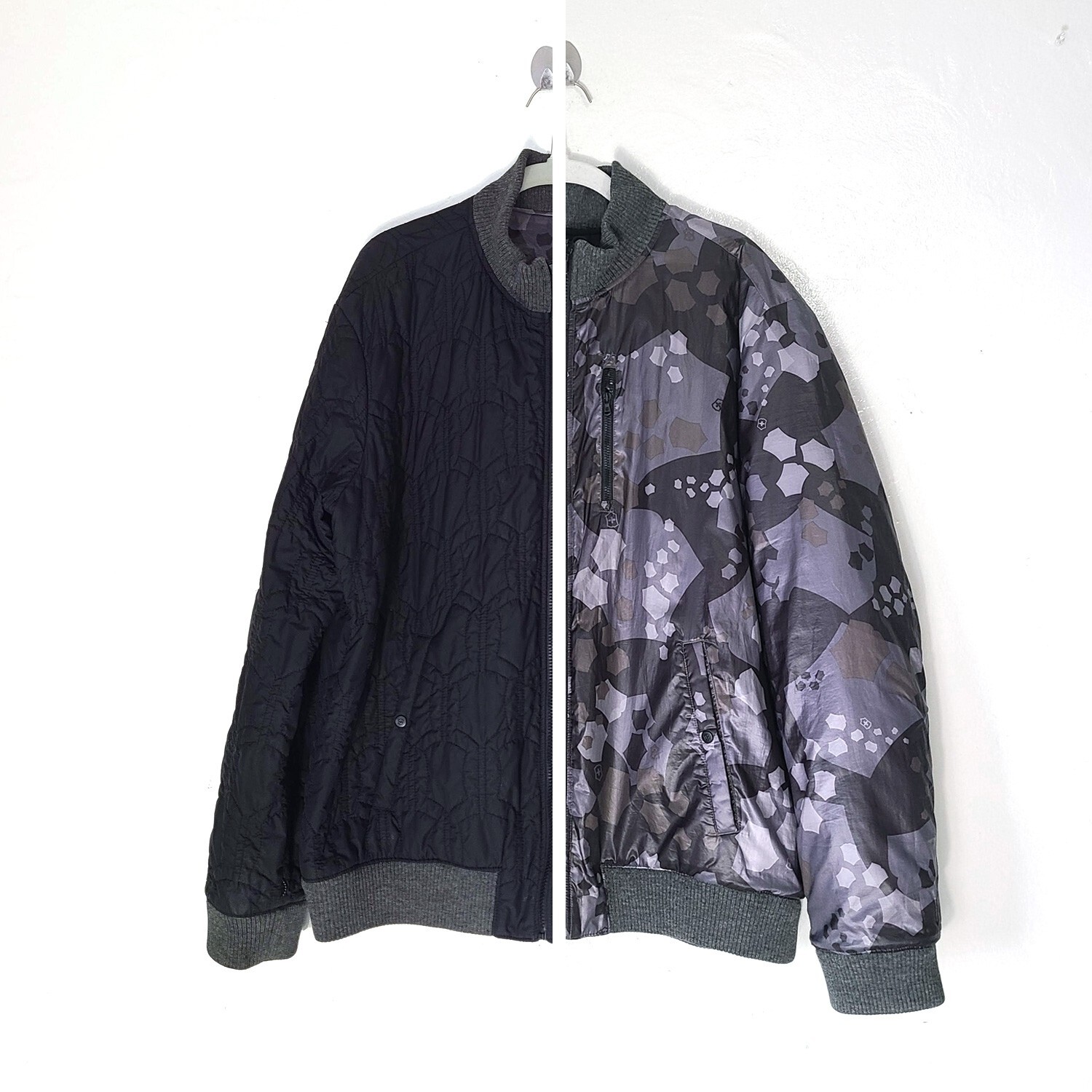 Victorinox Protect Primaloft Insulated Reversible Black Camo Jacket Mens XXL