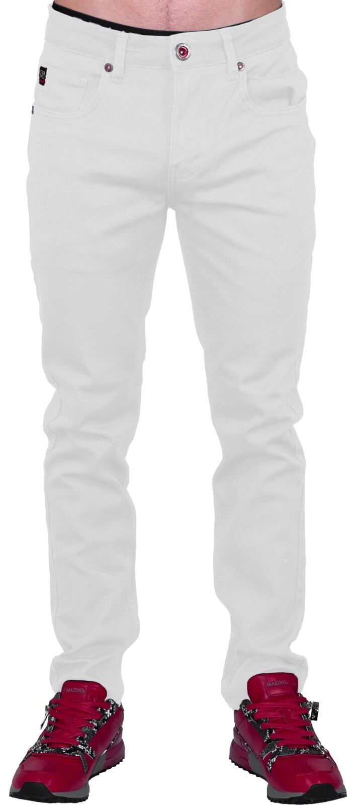 Men’s Slim Fit Jeans Skinny Stretch Pants Chino Style DENIM Shaping Slacks