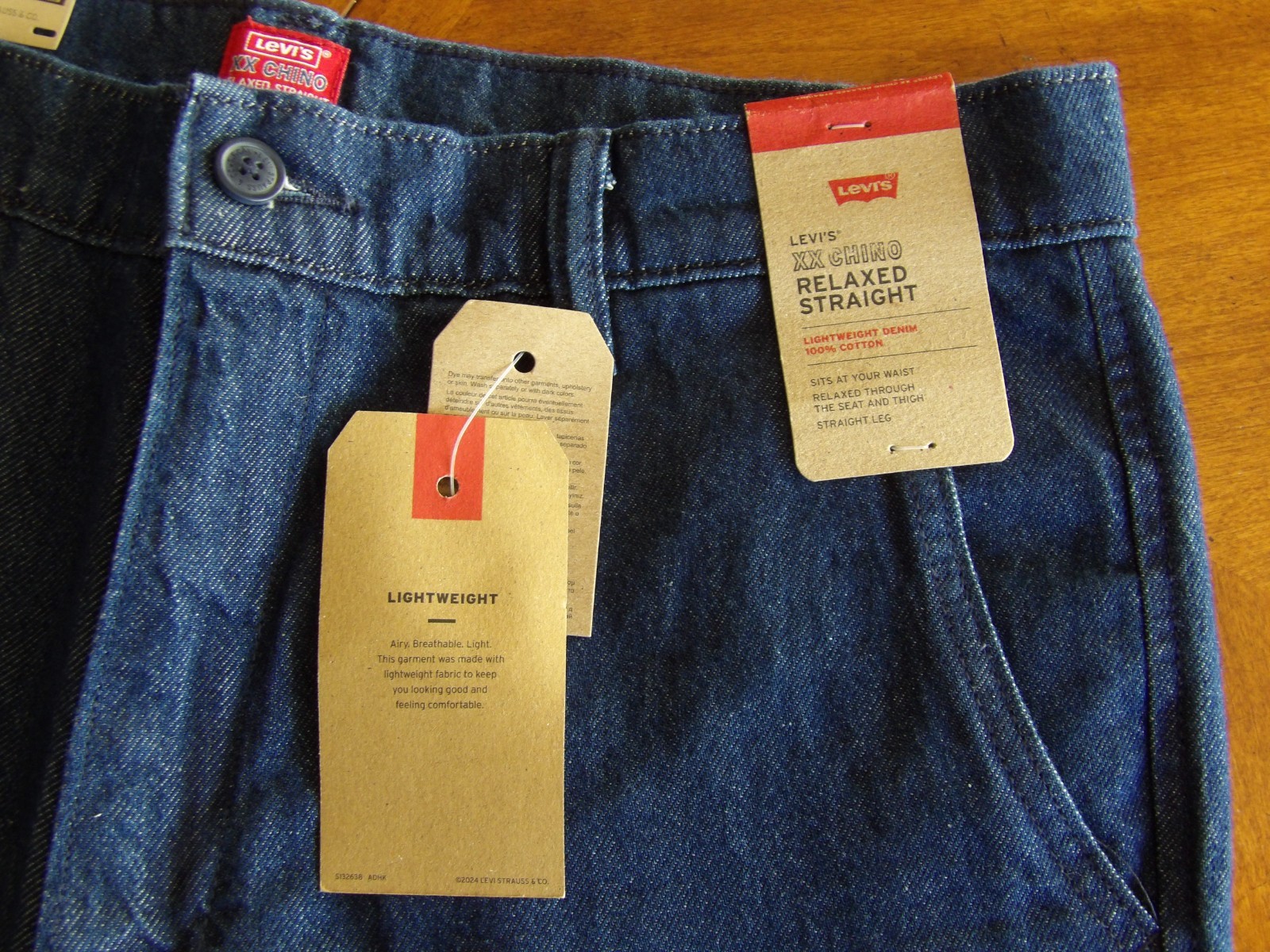 Levi’s XX Chino Relaxed Straight Leg Fit Men’s 100% Cotton Dark Blue Denim Jeans