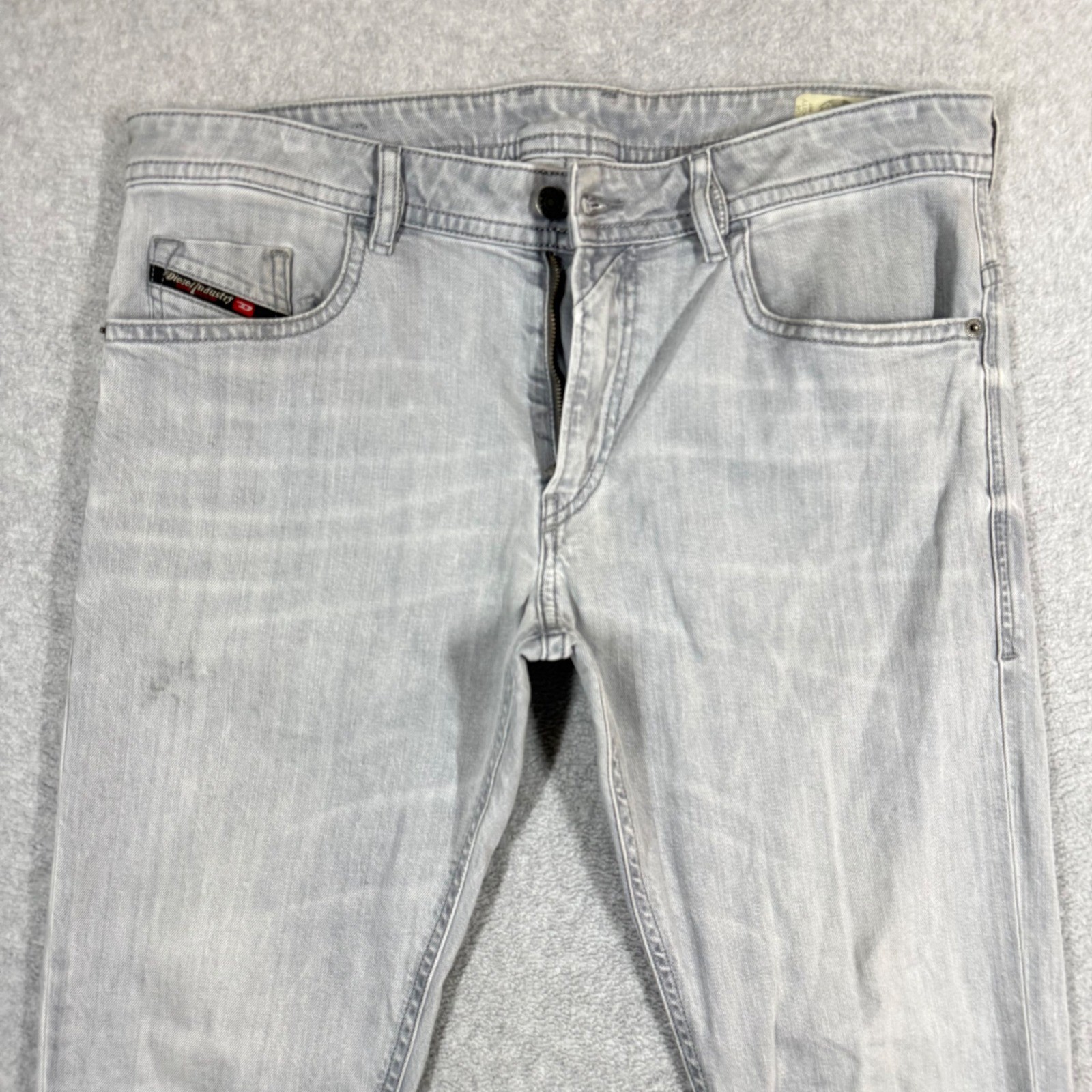 Diesel Thommer-SP Slim Skinny Light Gray Mens Jeans 34×29 Stretch Denim