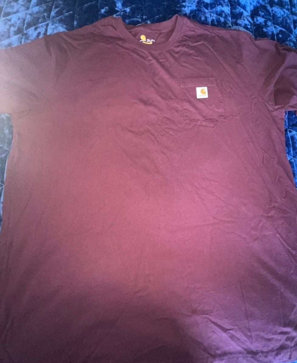 Carhartt K87 Original Fit Port Maroon Short Sleeve Pocket T-Shirt 4XL Tall
