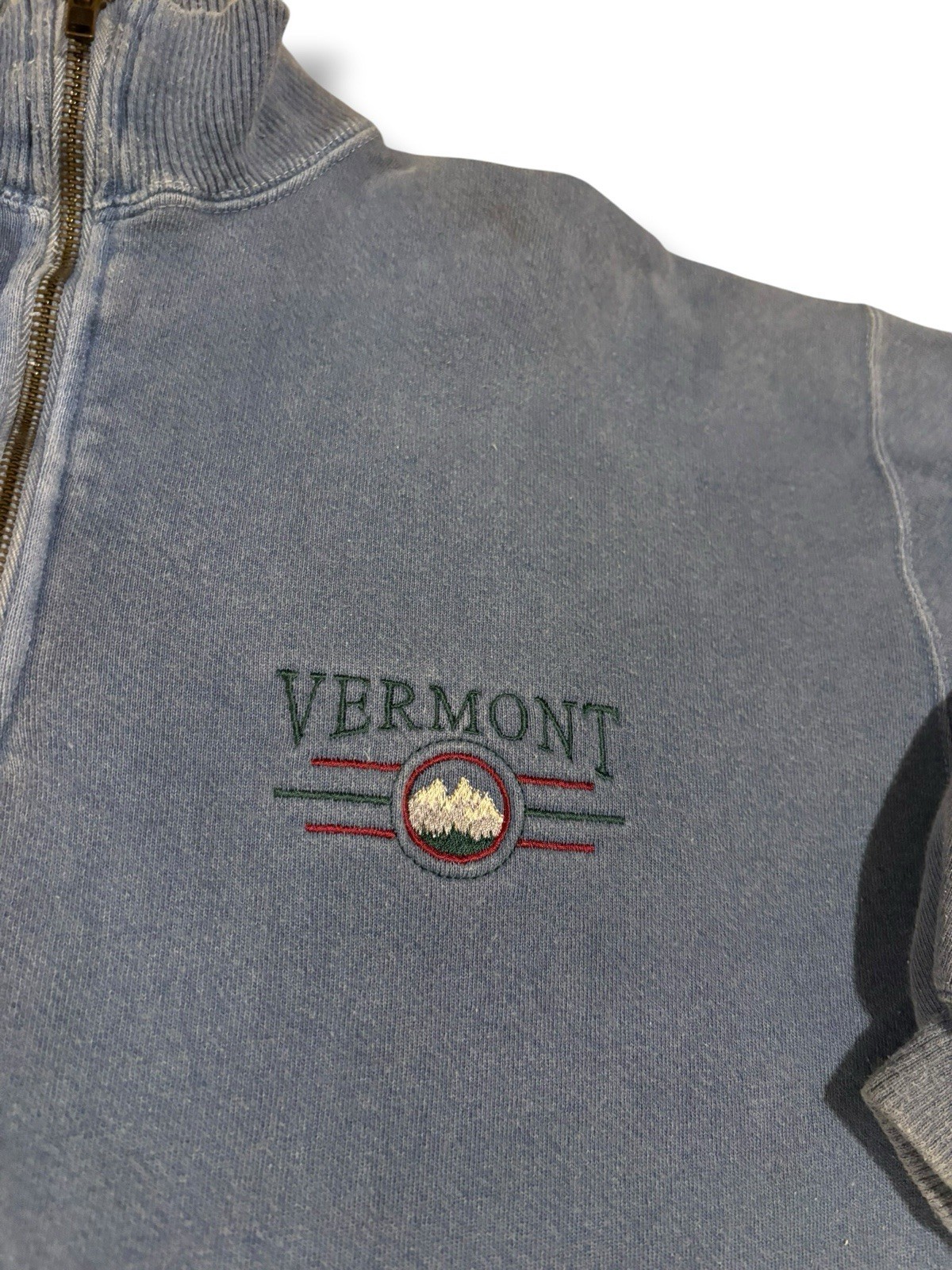 Vintage Vermont USA Pullover Sweatshirt 1/4 Zip Large Outdoor Heavyweight Y2K
