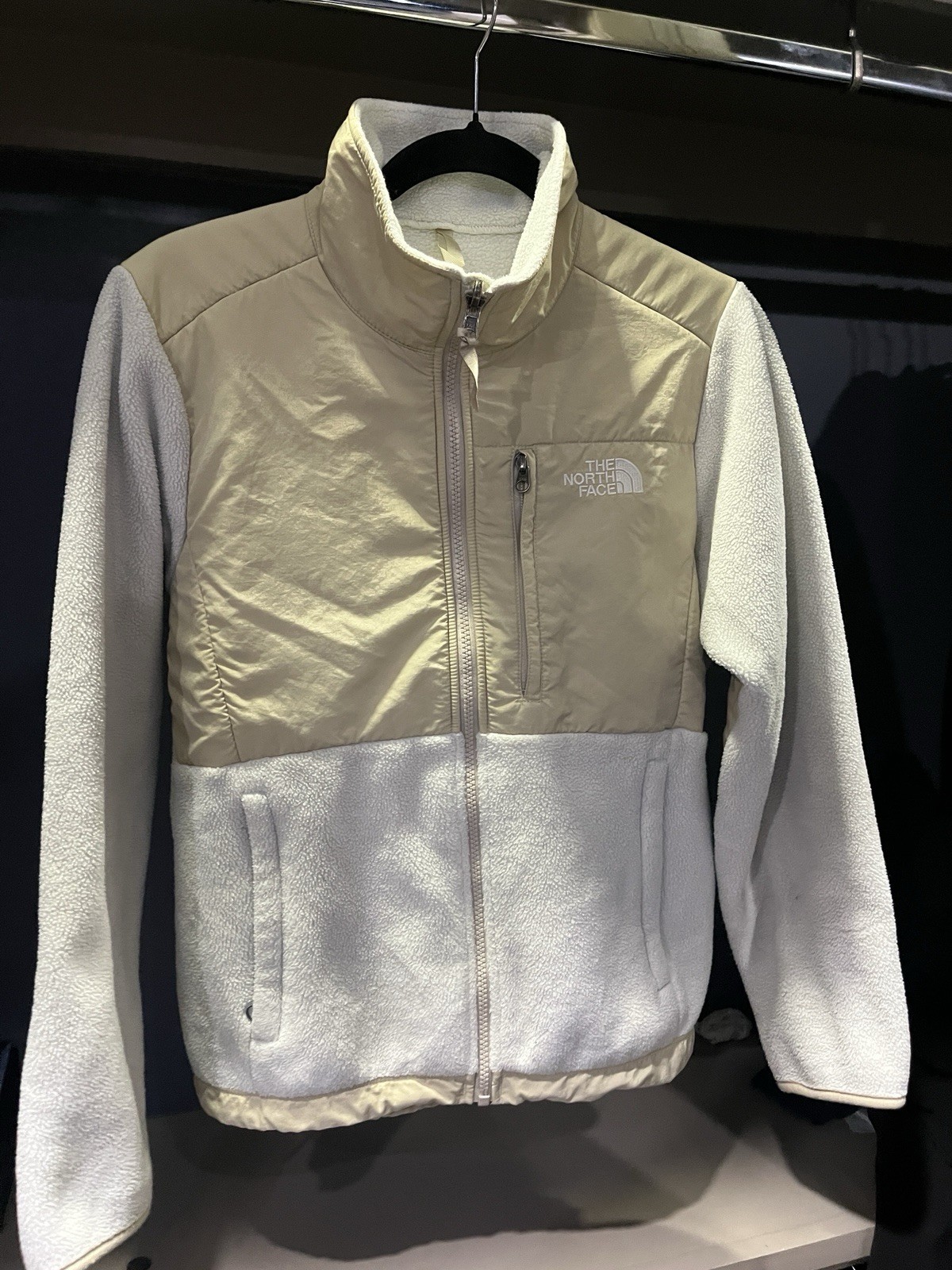 The North Face Denali Women’s Full Zip Jacket w/ Pockets White Beige Size S