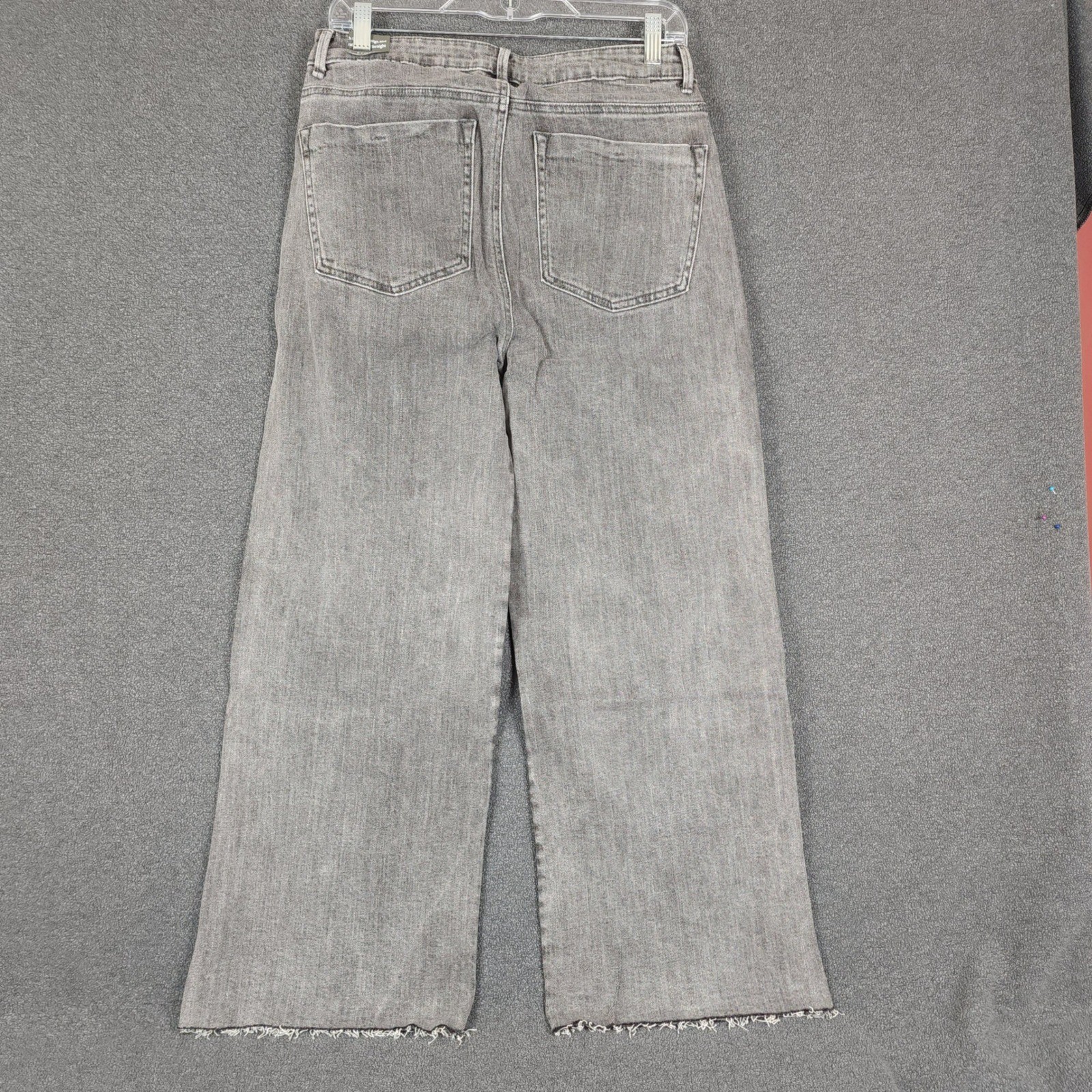 Tractr High Rise Straight Leg Patchwork Jeans Gray Size 8 29 Raw Hem