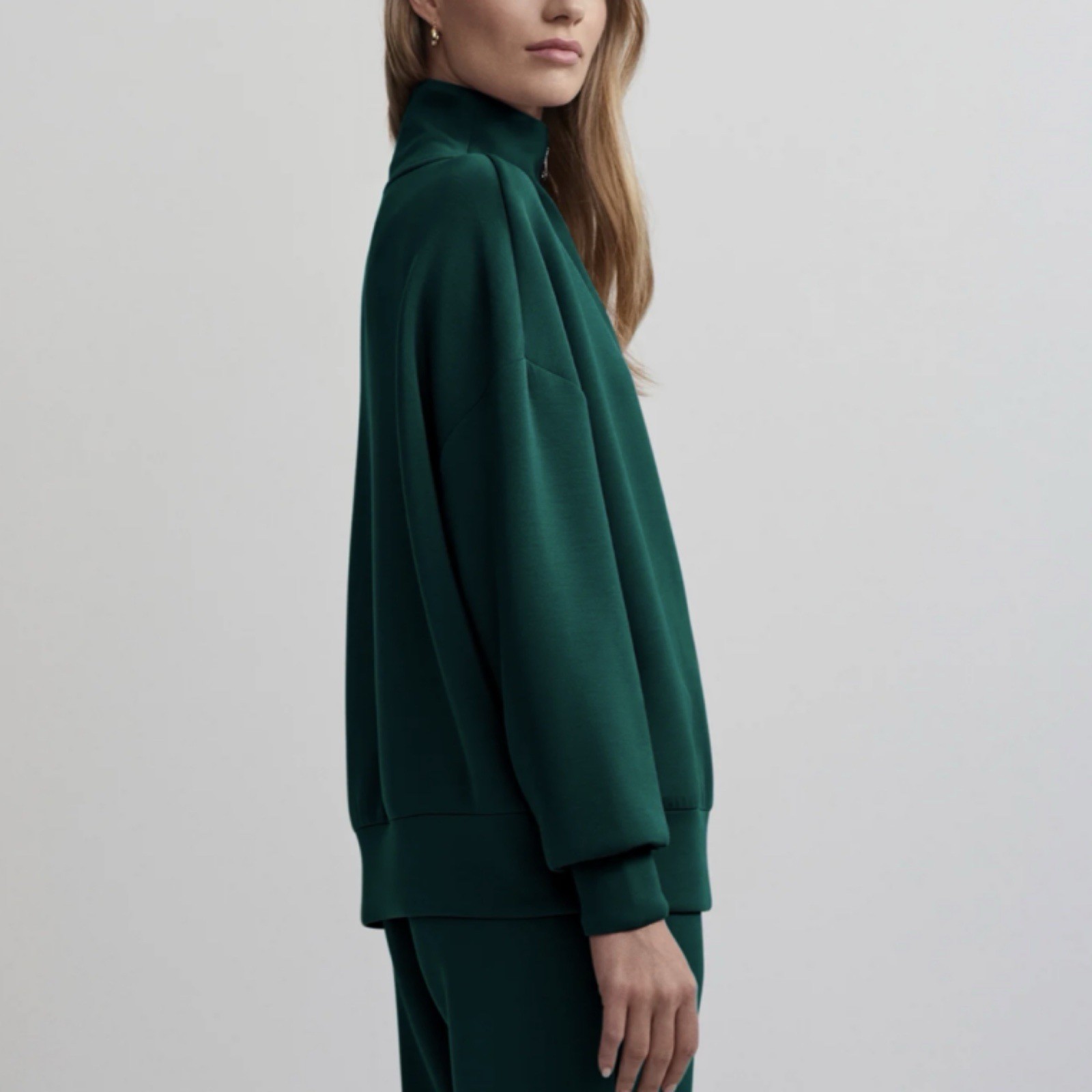 Varley Hawley Half-Zip Sweatshirt Green Plus Size 3X Athleisure DoubleSoft Comfy