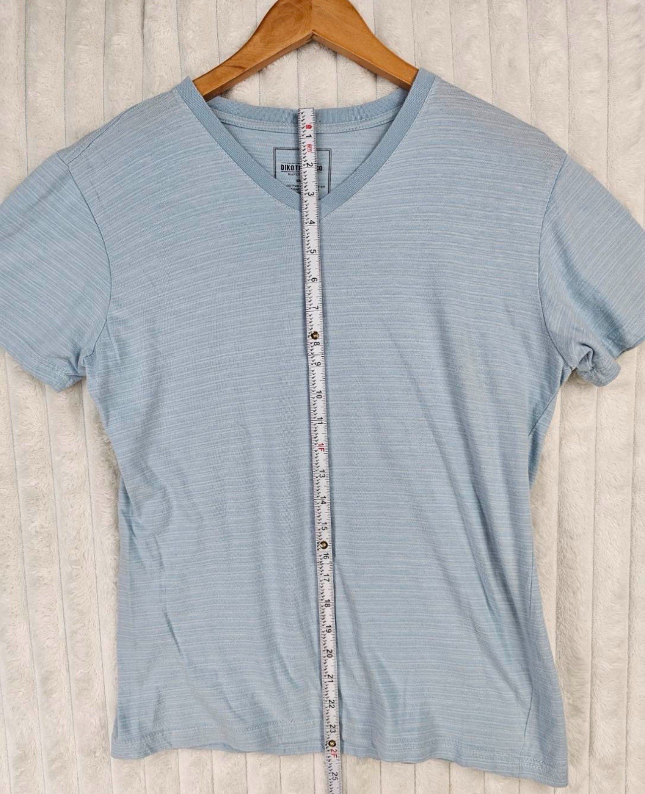 Dikotomy-Co. Manufactured Cotton/Polyester Blend Blue Short Sleeve Shirt Small