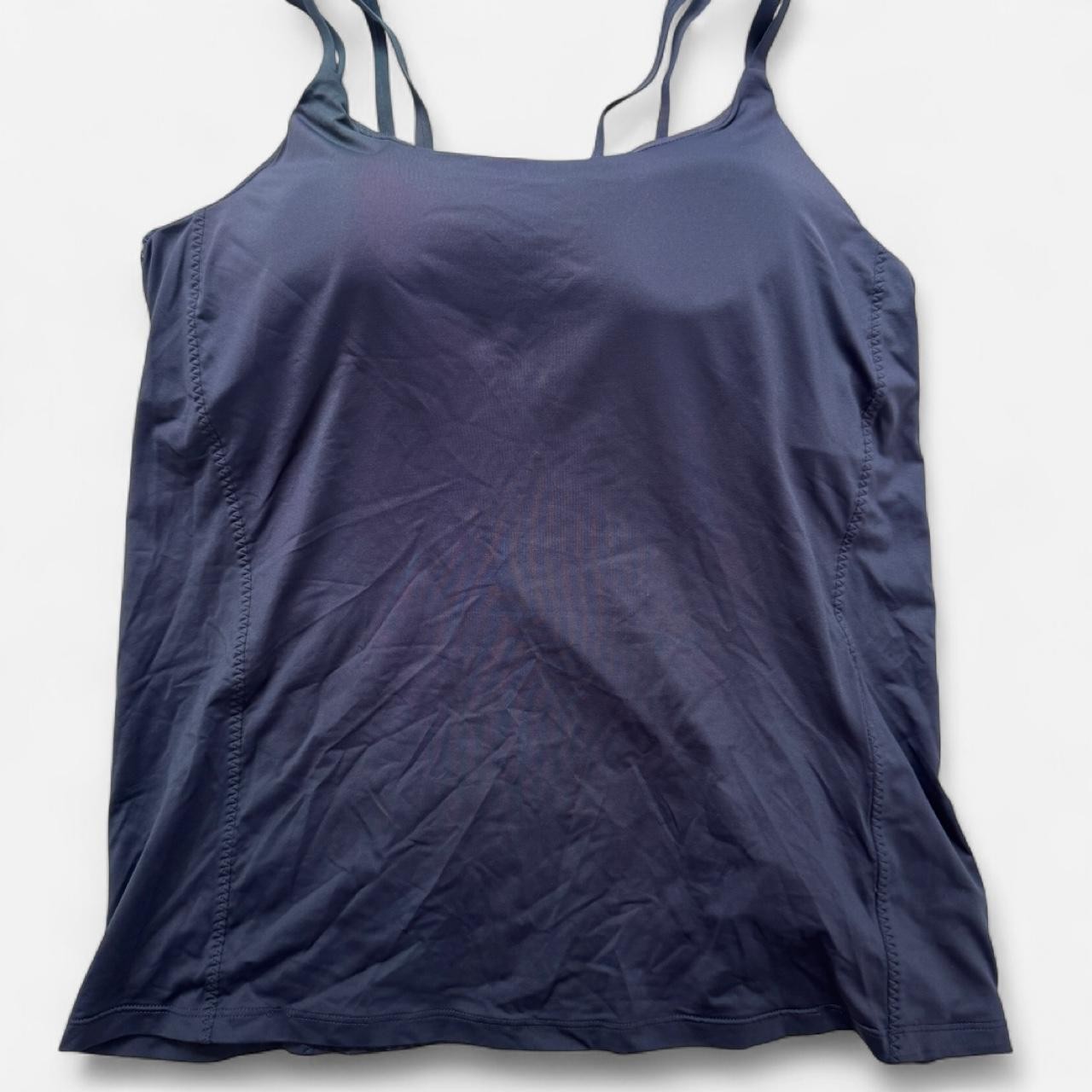 Athleta Women’s Navy Blue Built-In Bra Tank Top, Size M, Sporty Activewear