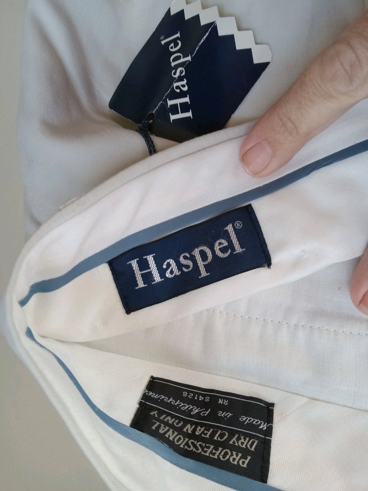 Haspel Pants Beige 38×38 Raw Hem NEW