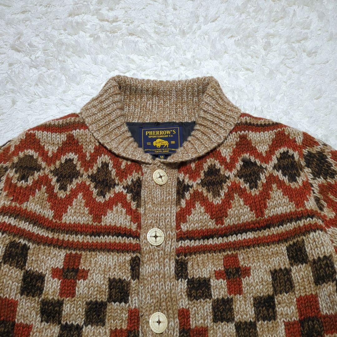 Pherrow’s Nepal Wool Cardigan Multi Color Made in Nepal M Fully Lined