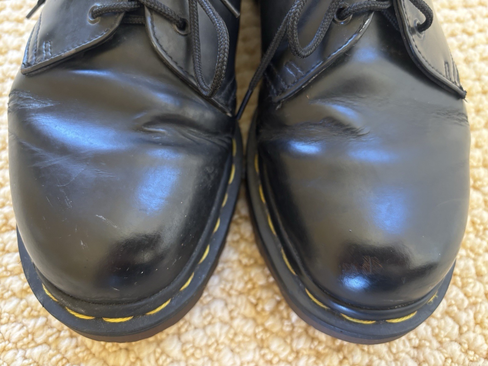 Vintage Doc Martens UK 6D #1461/59 Smooth Leather Oxford Shoes Black ENGLAND