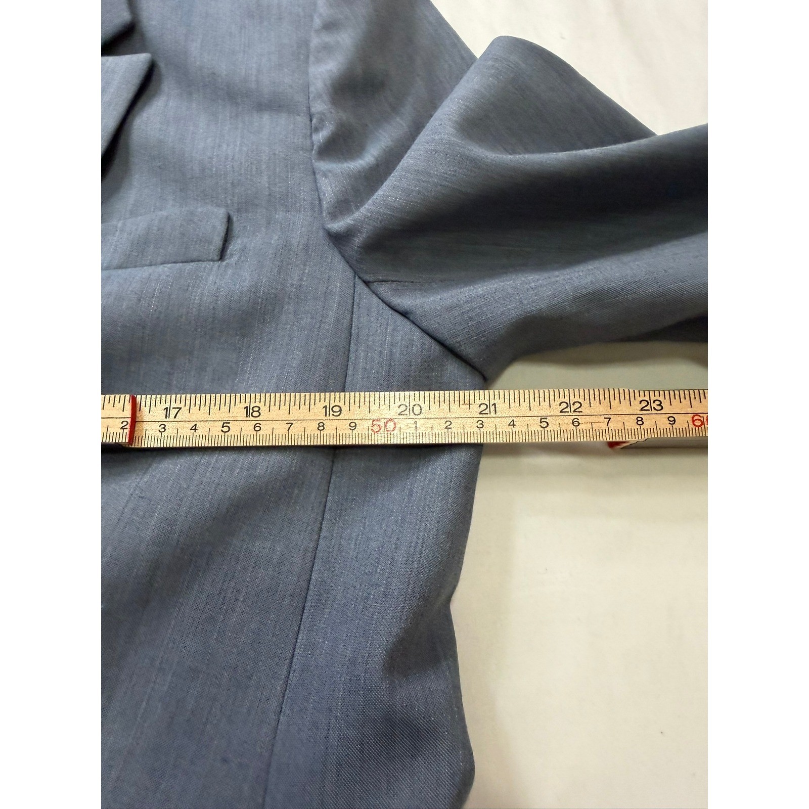 JCrew Mario Bellucci Italian Wool Blend Blazer Jacket Blue Grey Womens Size 8