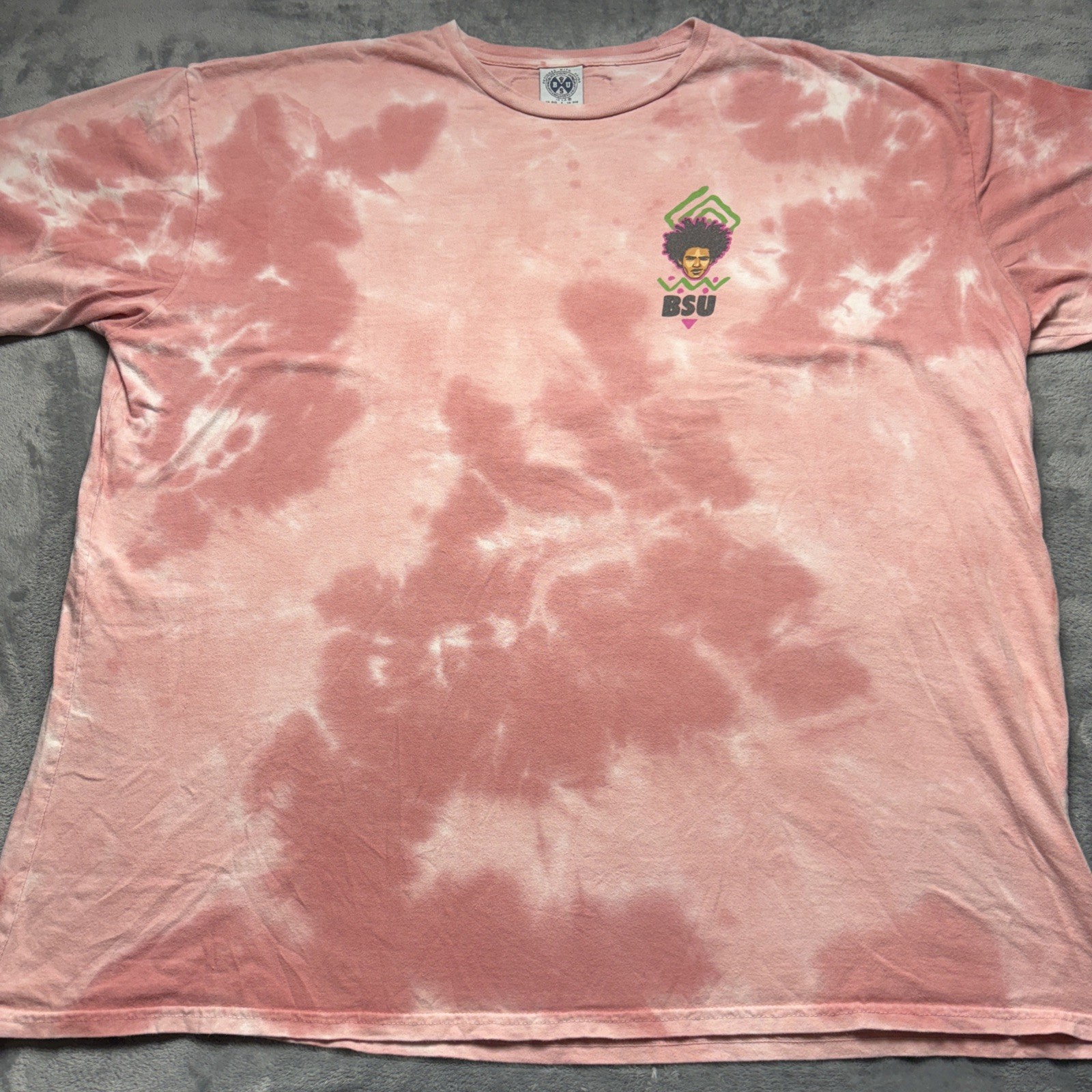Cross Colours ‘BSU’ Black Student Union Tie-Dye T-Shirt Pink Men’s 2XL XXL