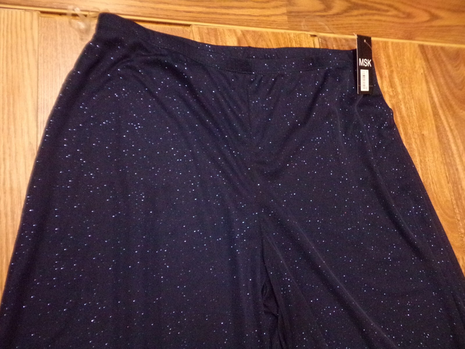 MSK Blue Dressy Flowy Lined High Waist Wide Pants Holiday Sparkly Women’s XL NWT