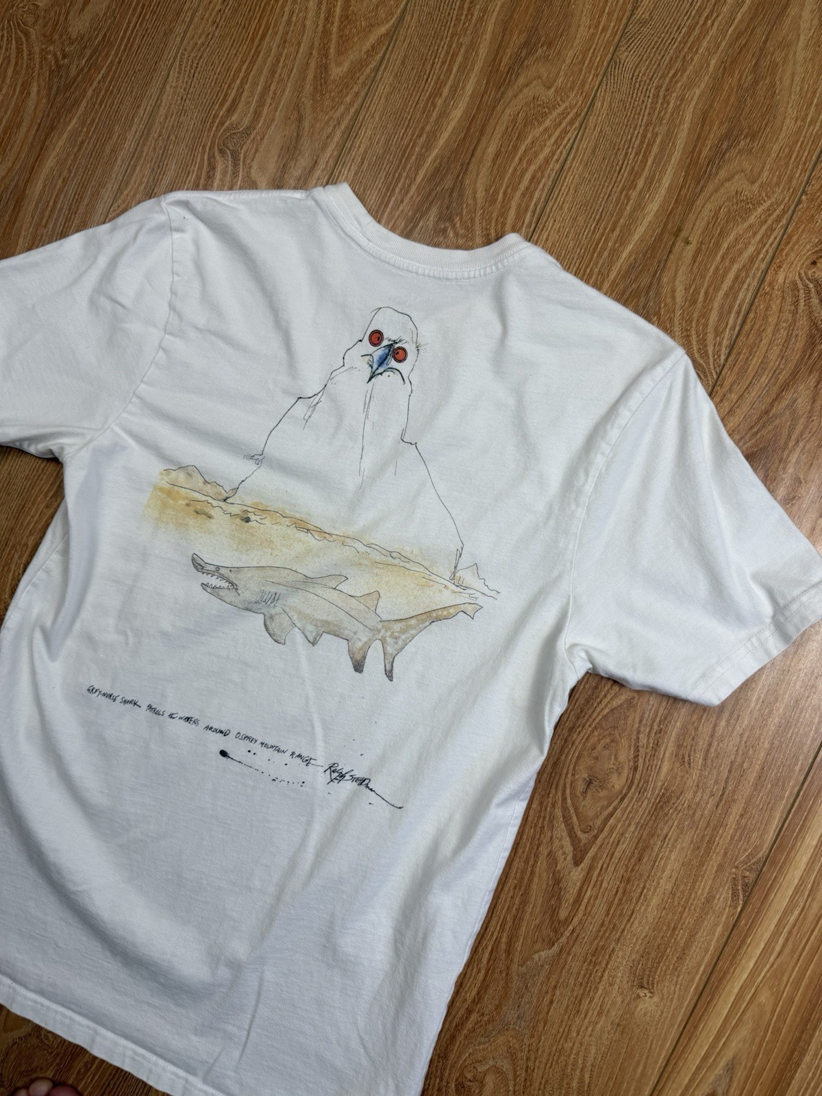 RALPH STEADMAN Vans Off The Wall T SHIRT SZ MED Seagull Nurse Shark Wildlife