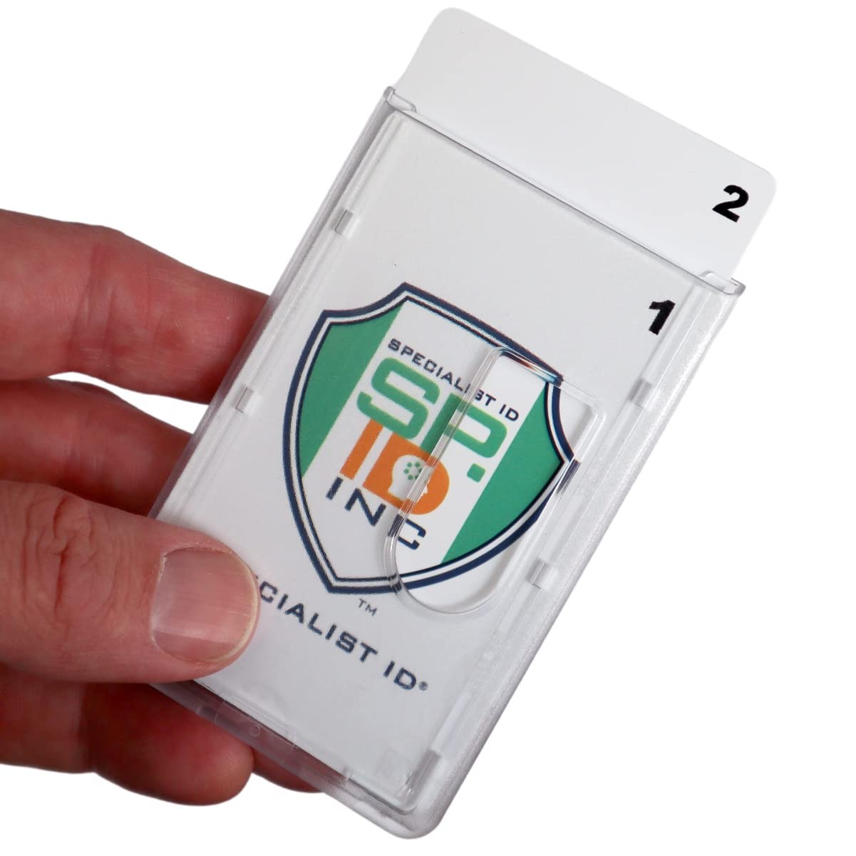Heavy Duty Dual Card Holder Rigid Polycarbonate Vertical Clear Hard Plastic 2 Pa