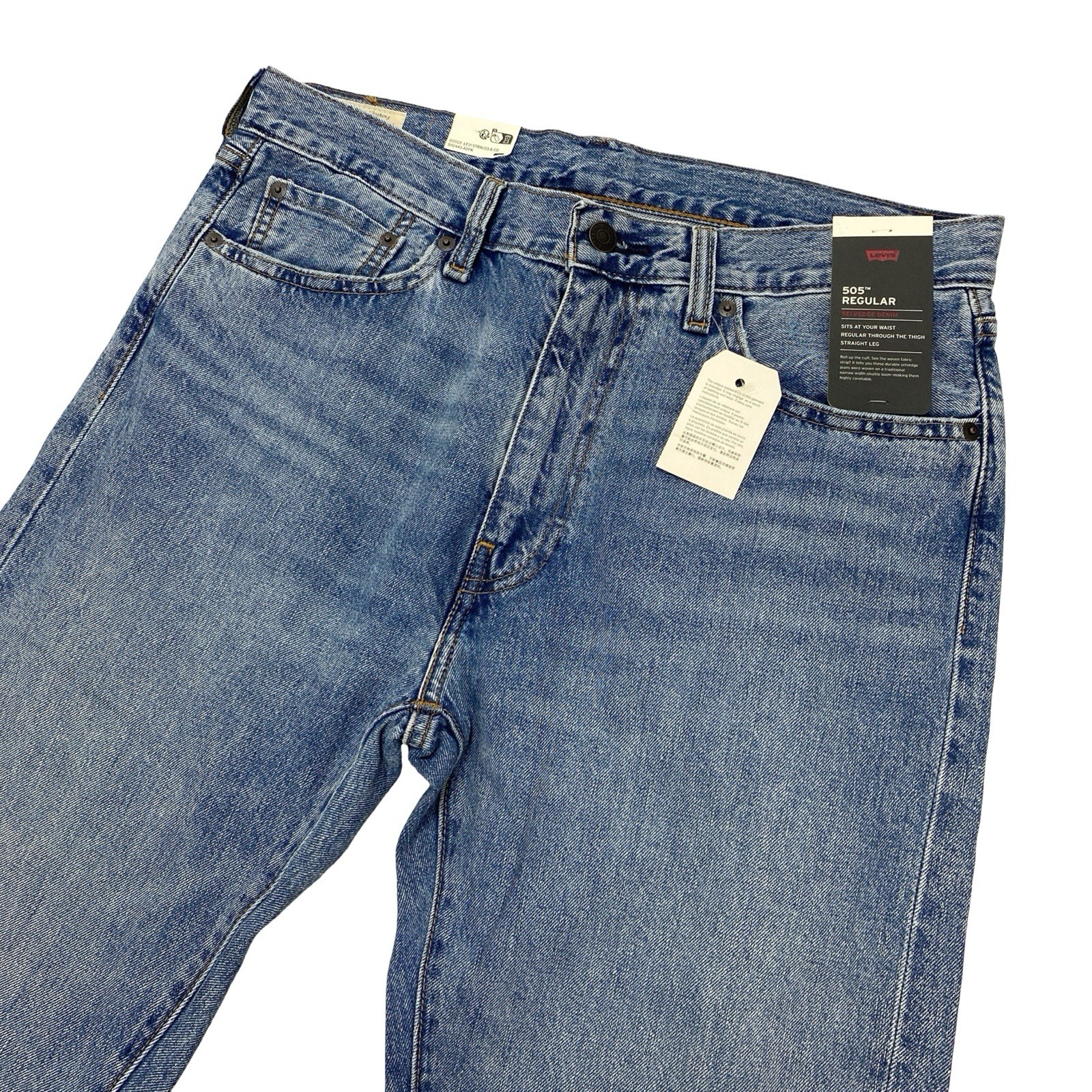 Levi’s Premium Men’s 505 Regular Fit Selvedge Denim Jeans Size 33 x 34