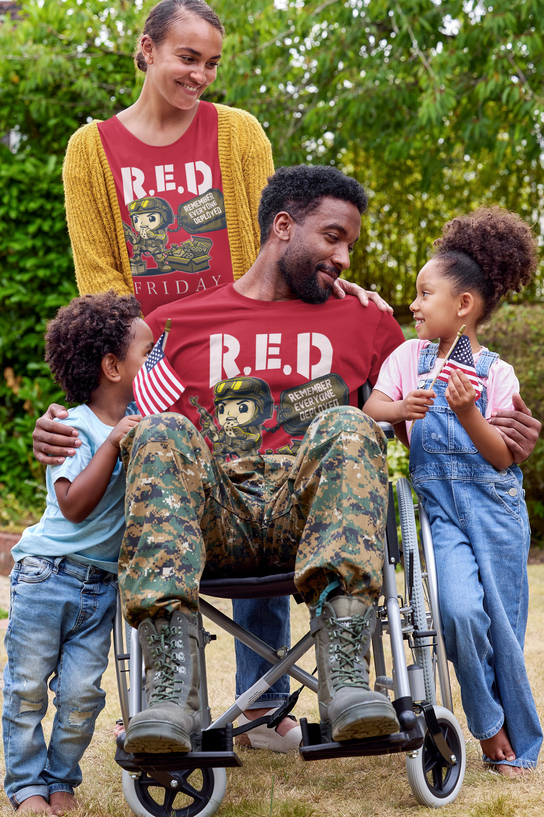 RED Friday Remember Everyone Deployed Trump 250 USA Patriotic Military T-Shirt