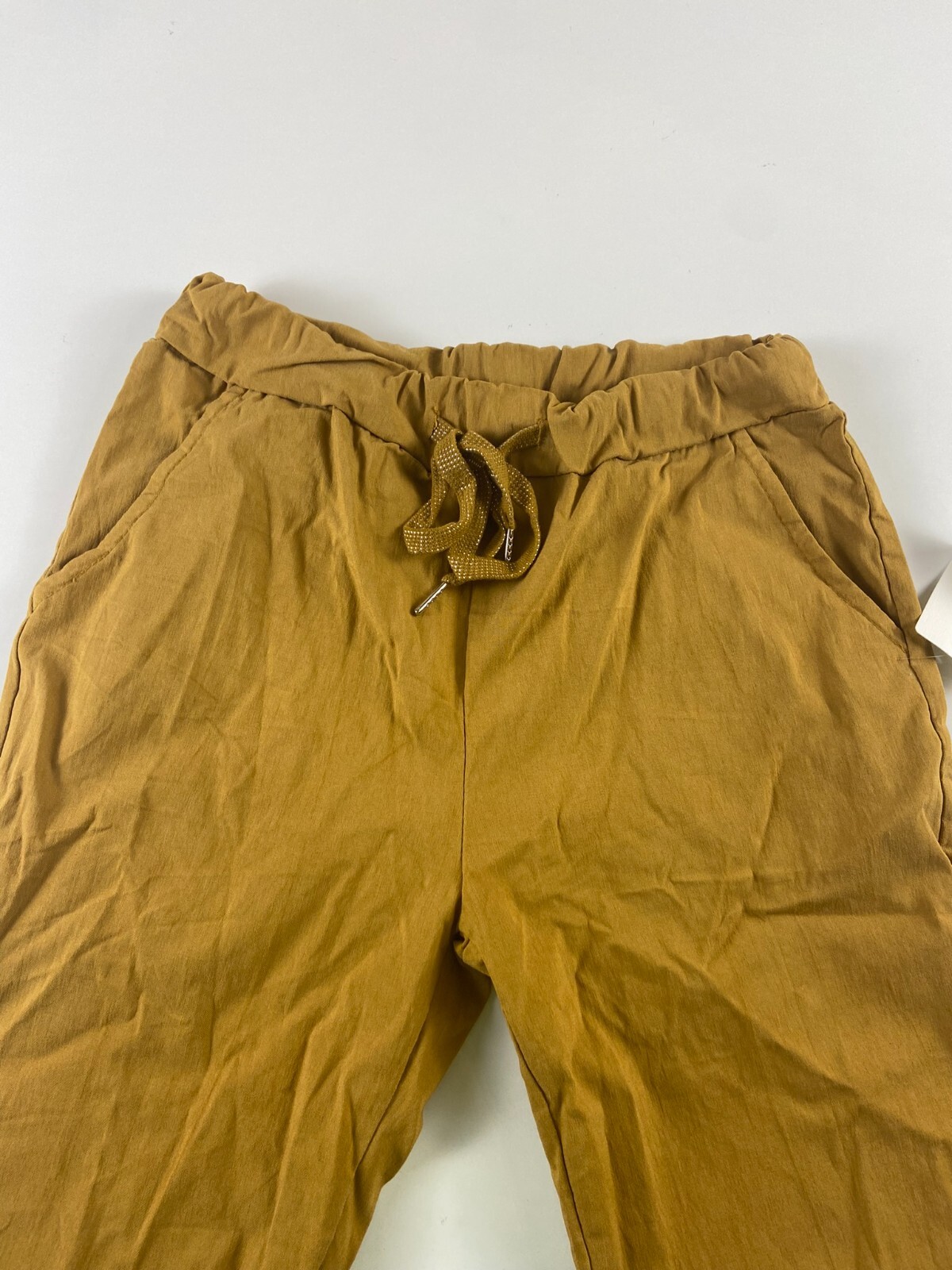 Generic women’s trousers made in Italy mustard cotton polyester blend medium