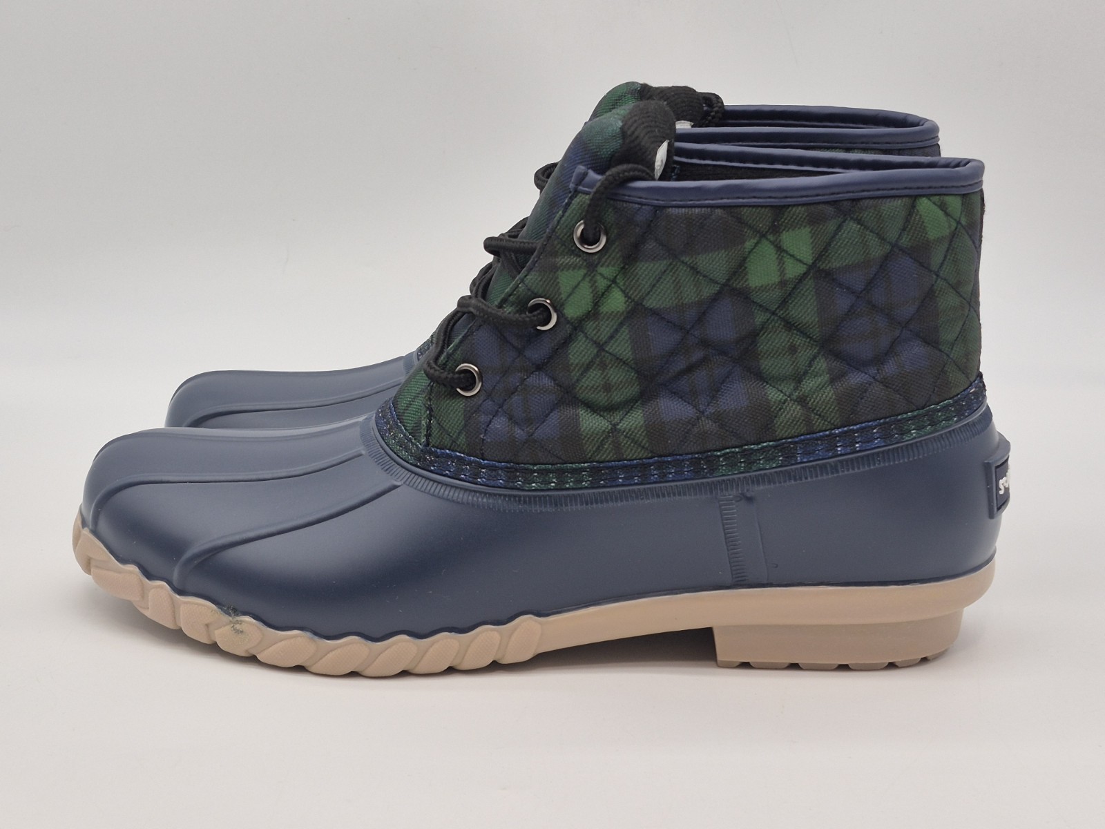 St. John’s Bay Rain Snow Boots Blue Green Quilted Plaid Womens Size 11 Shoes