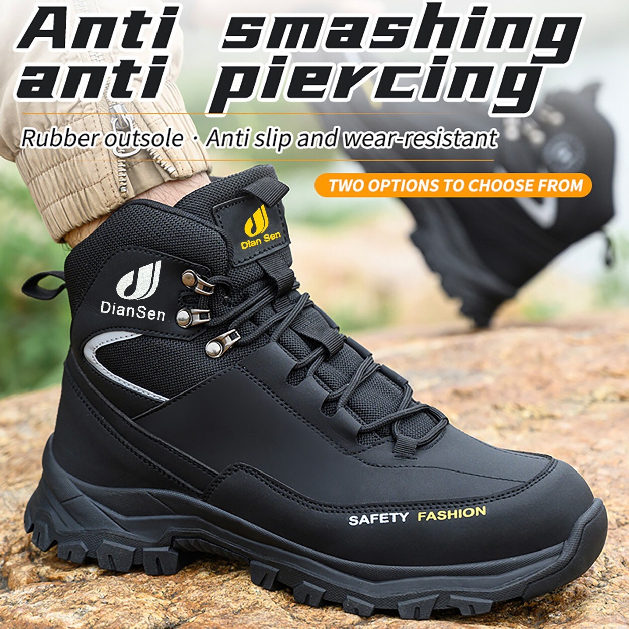Work Sneakers Men Safety Shoes Puncture-Proof Anti-smash Steel Toe Shoes