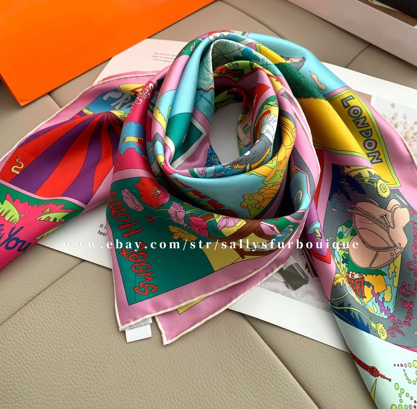 Sally Boutique 18 Momme Twill Silk Wrap Scarf Travel Print Double Face Shawl 35″