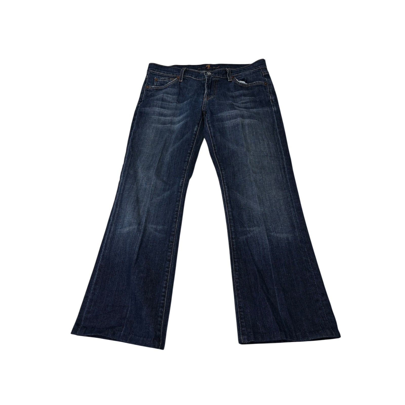 7 For All Mankind Flare Leg Jeans Dark Wash Blue Size W29xL25