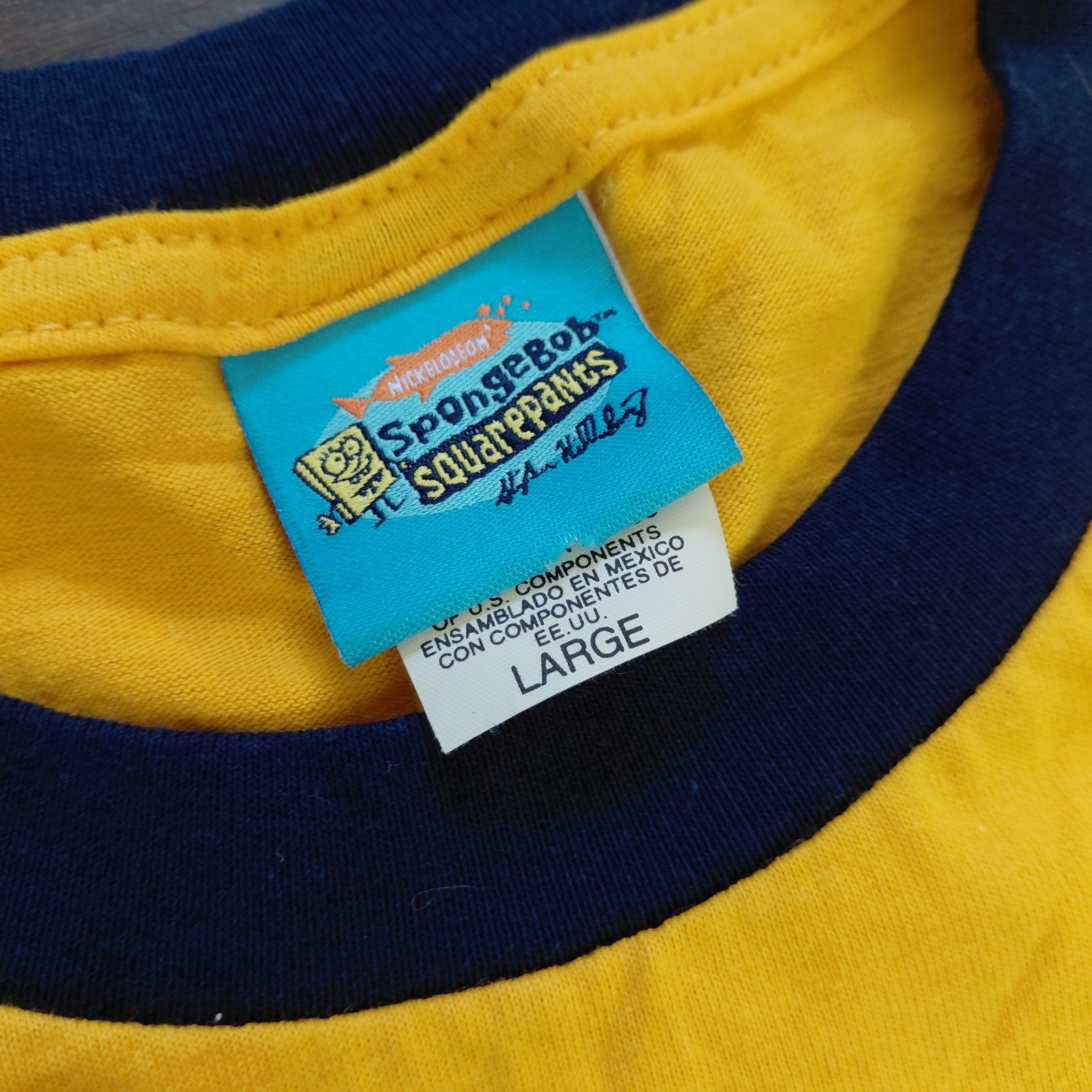 Vintage Spongebob Squarepants T Shirt Mens Large L Ringer Nickelodeon 2002 Y2k