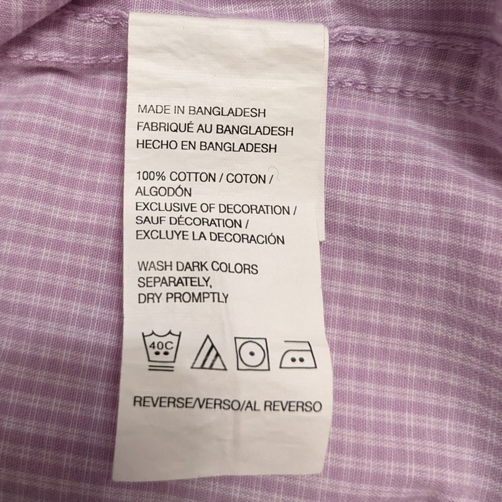 IZOD Lavender Men’s Button-Down Long Sleeve Gingham Check Cotton Shirt