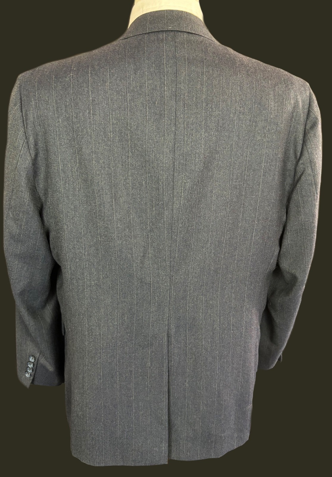 Vintage Jules Pilch Suit Gray Pinstripe 2-Piece Classic Tailored Menswear 44R