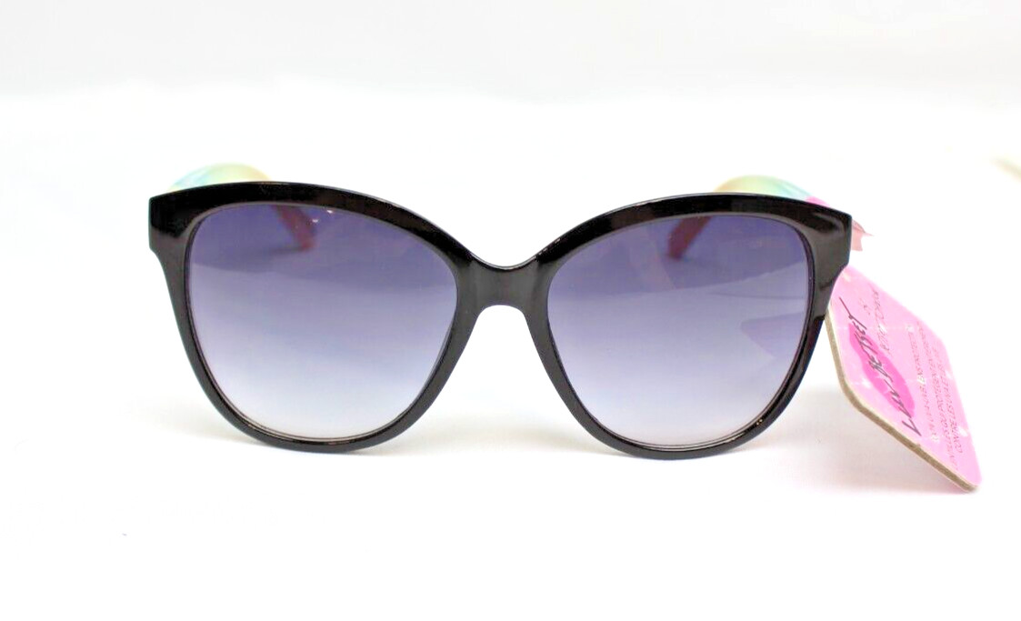 Betsey Johnson Black Rainbow Butterfly Sunglasses 100%UV Protection 60873LVB009