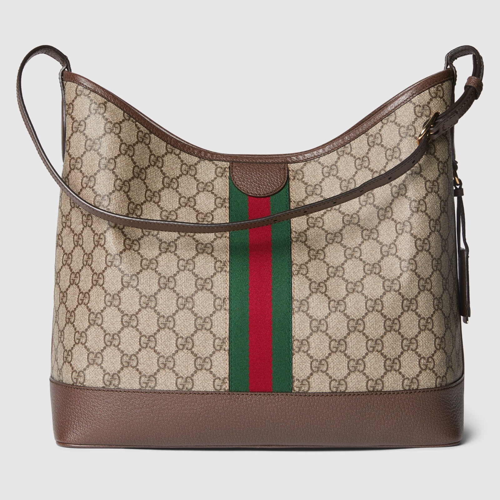 GUCCI Ophidia Medium $2590 Beige/Ebony GG Shoulder Bag New And Authentic