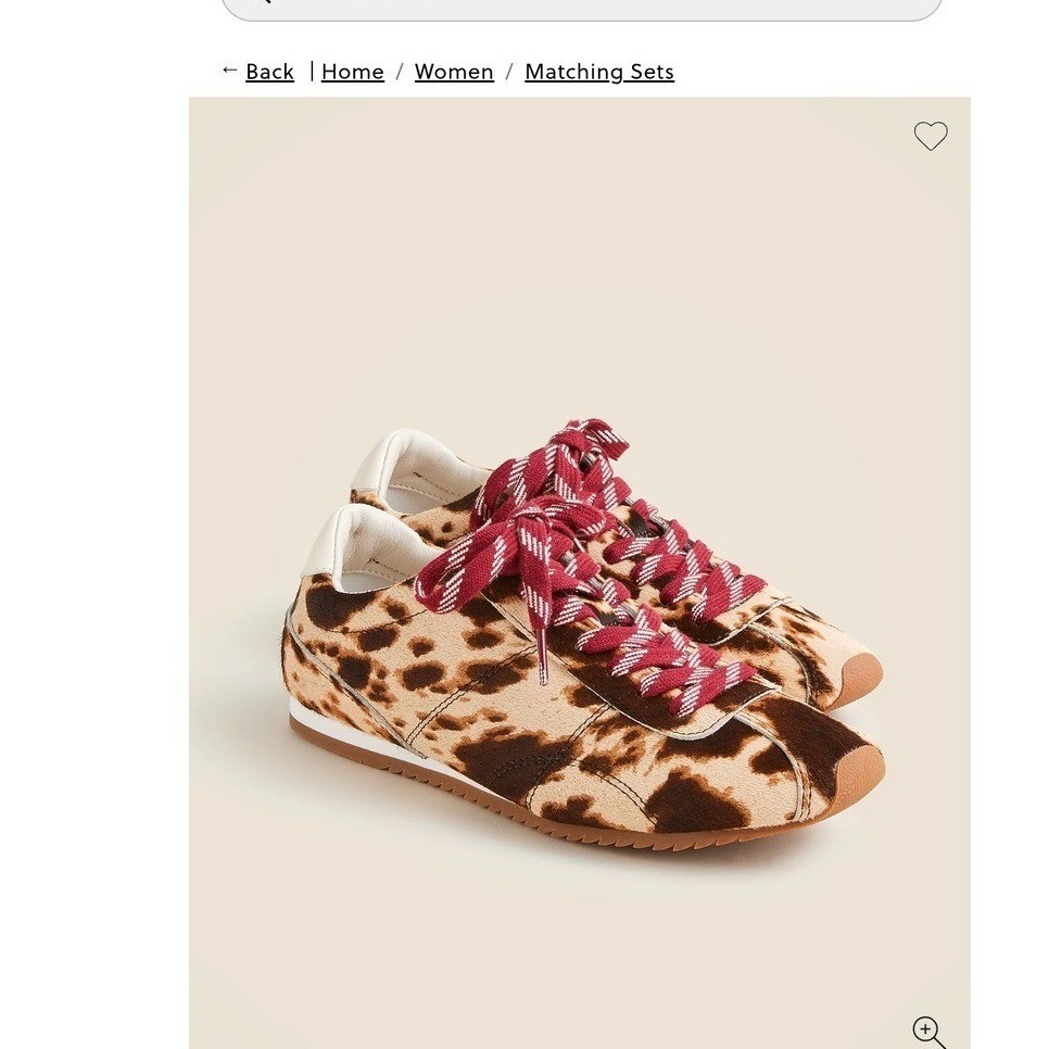 J.Crew Leopard Print Calf Hair Sneakers Trainers Brown Tan Burgundy Women 9