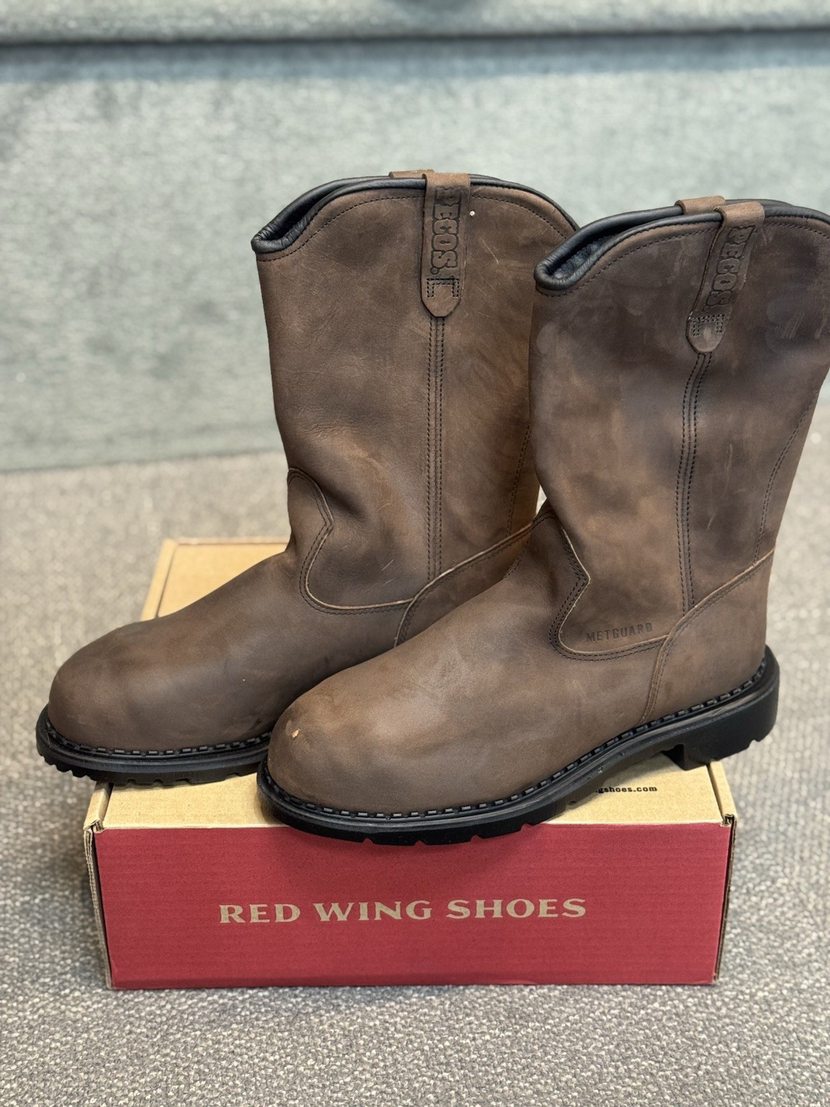 Red Wing #4436 Pecos Men’s Leather Work Waterproof Safety Toe Size 11EE-Seconds
