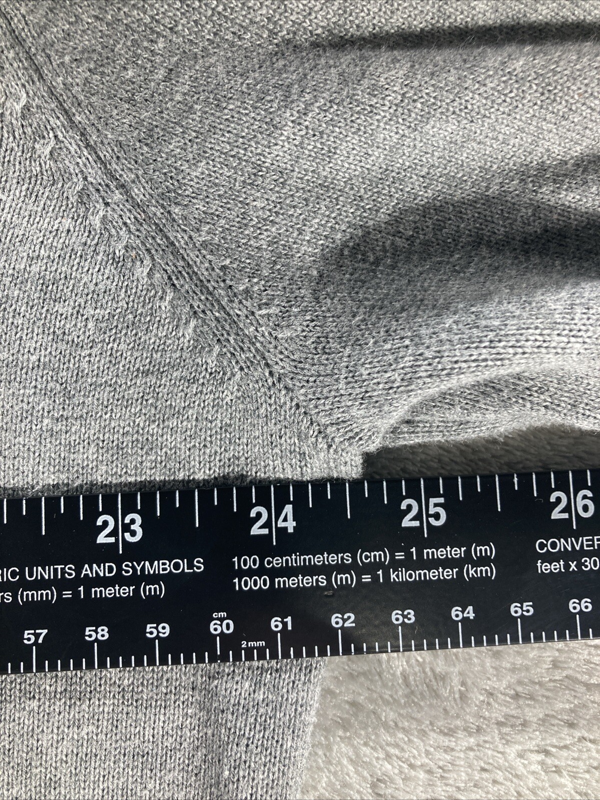 Lands End Sweater Mens Large Gray Long Sleeve V Neck Pullover 100% Baumwolle